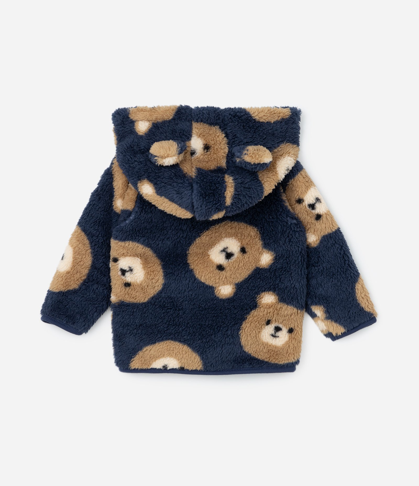 Jaqueta Infantil Quentinha Estampada de Ursinhos com Capuz - Tam 0 a 18 meses Azul 2