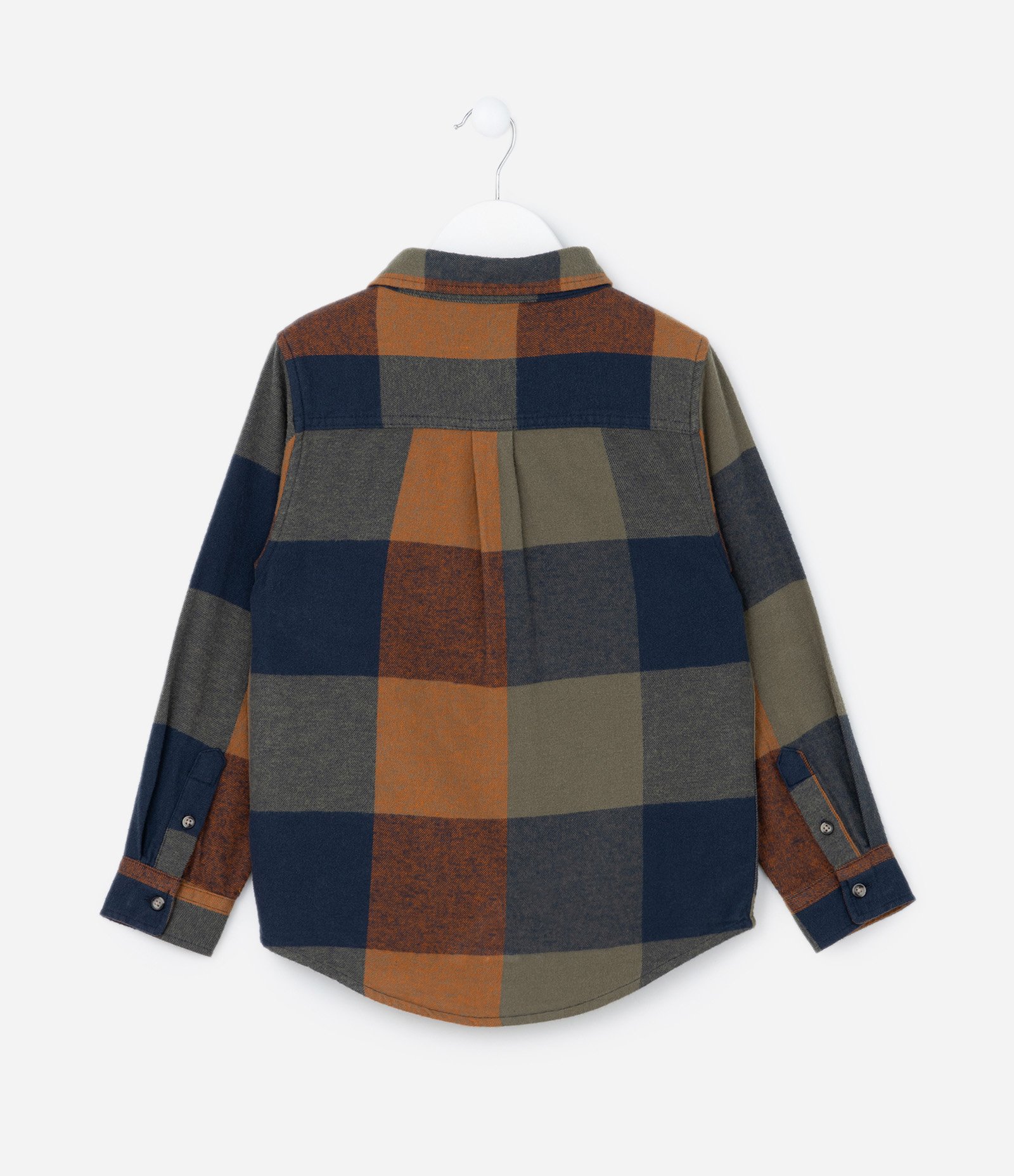 Camisa Infantil em Flanela com Estampa Xadrez - Tam 5 a 14 Anos Verde/Azul 2