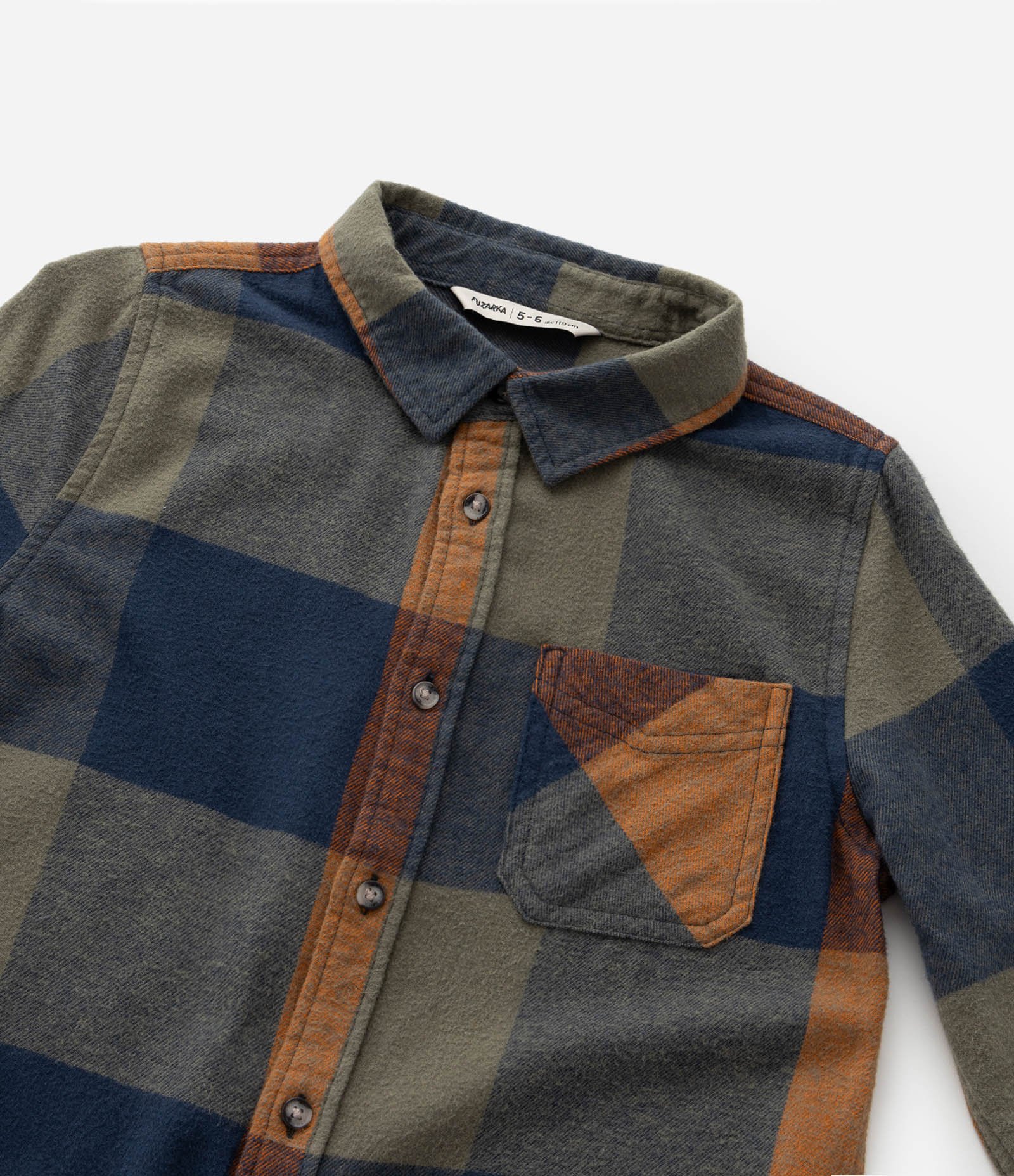 Camisa Infantil em Flanela com Estampa Xadrez - Tam 5 a 14 Anos Verde/Azul 6