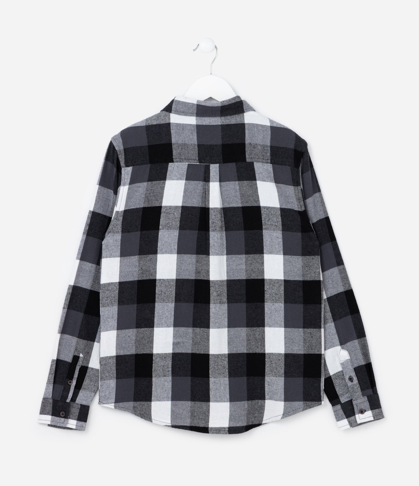 Camisa Infantil em Flanela com Estampa Xadrez - Tam - 5 a 14 Anos Preto 2