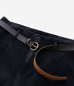 Calça Wide Leg em Jeans com Cinto Curve & Plus Size