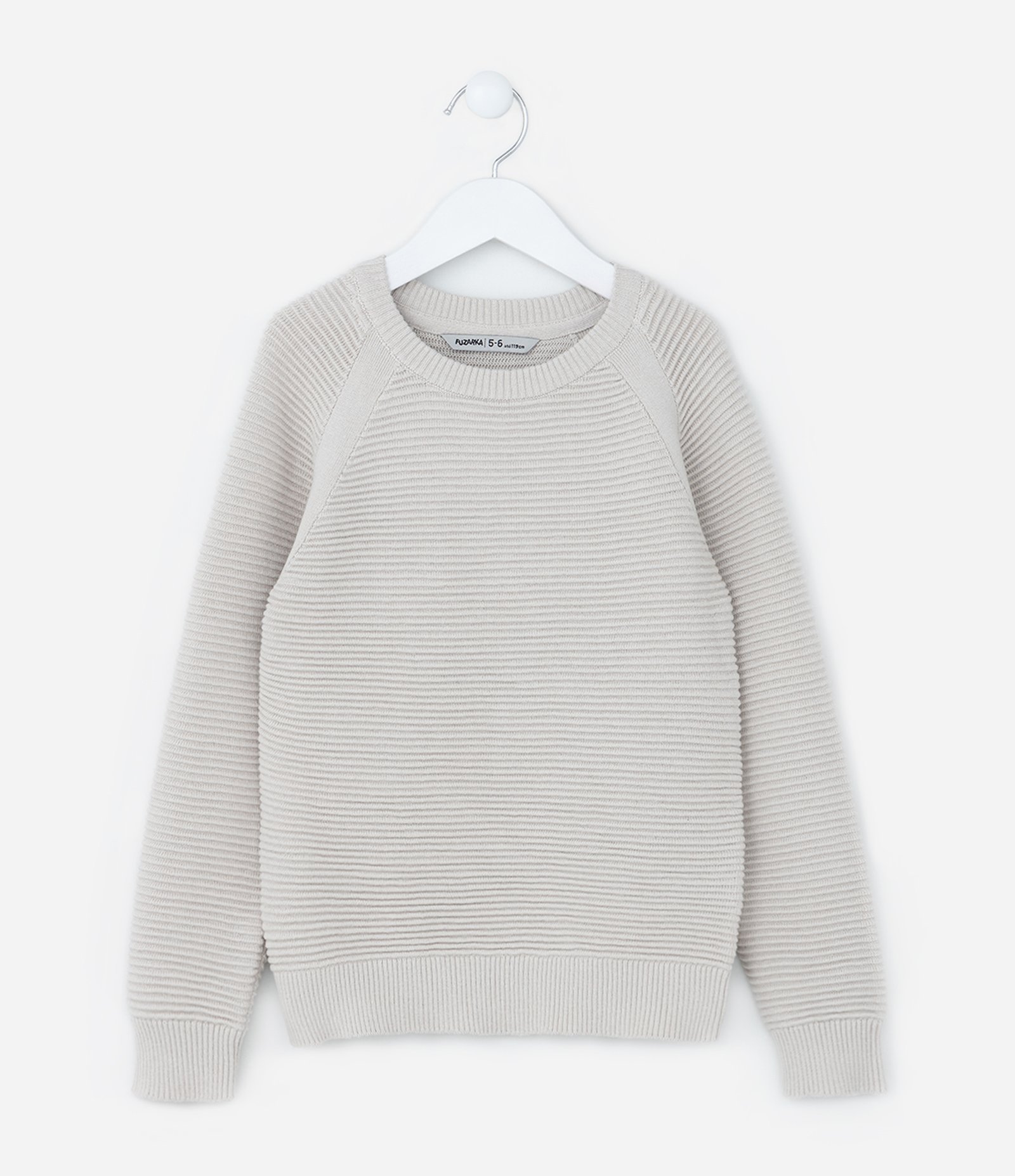 Blusão Infantil Canelado com Cava Raglan - Tam 5 a 14 Anos Cinza 1