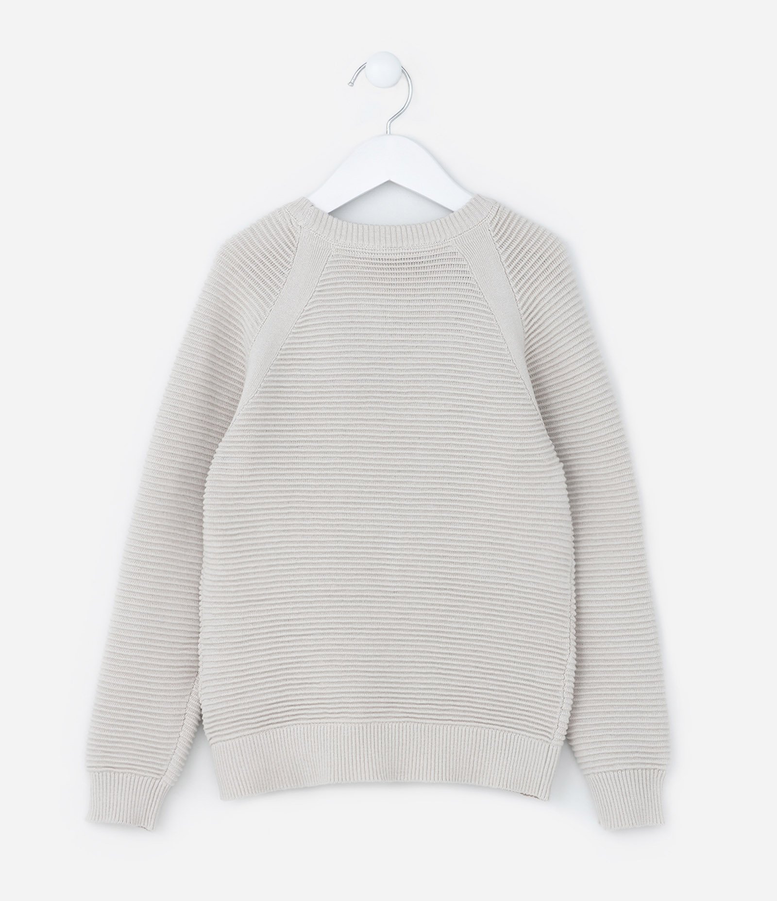 Blusão Infantil Canelado com Cava Raglan - Tam 5 a 14 Anos Cinza 2