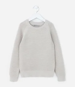 Blusão Infantil Canelado com Cava Raglan - Tam 5 a 14 Anos