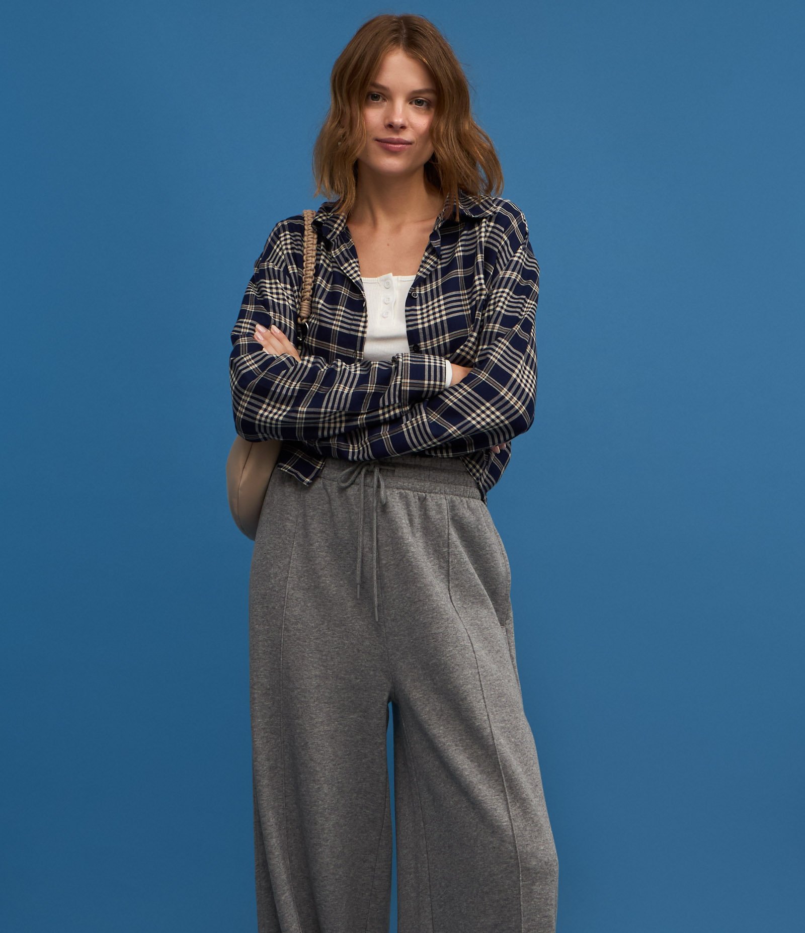 Calça Wide em Moletom com Cós Elástico 4