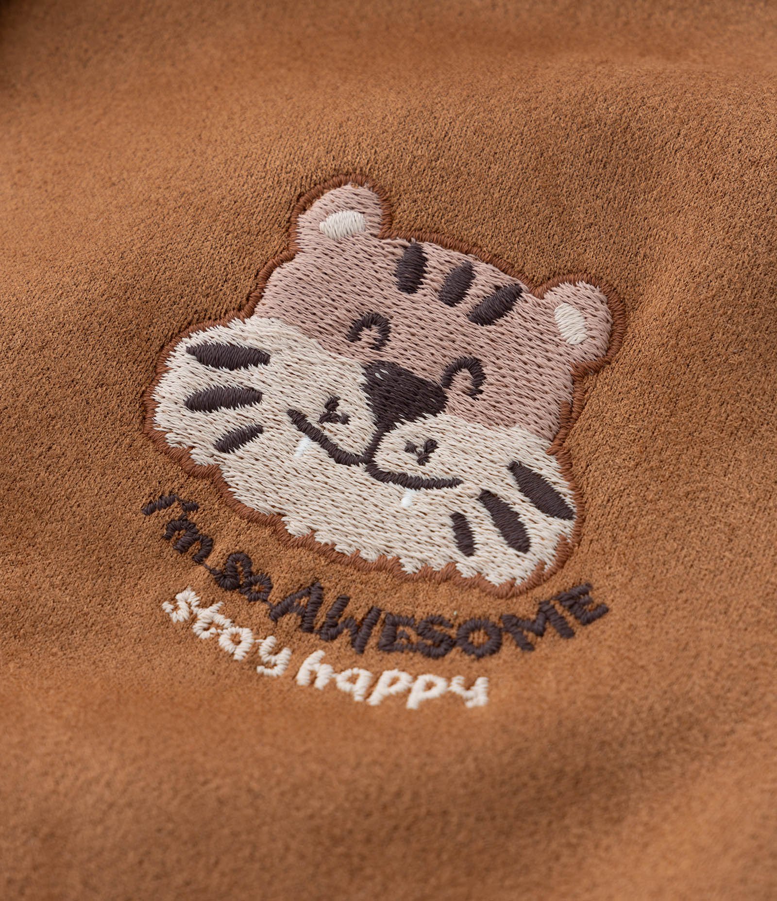 Jaqueta Bomber Infantil com Bordado Tigre - Tam 1 a 5 Anos Marrom/Bege 6