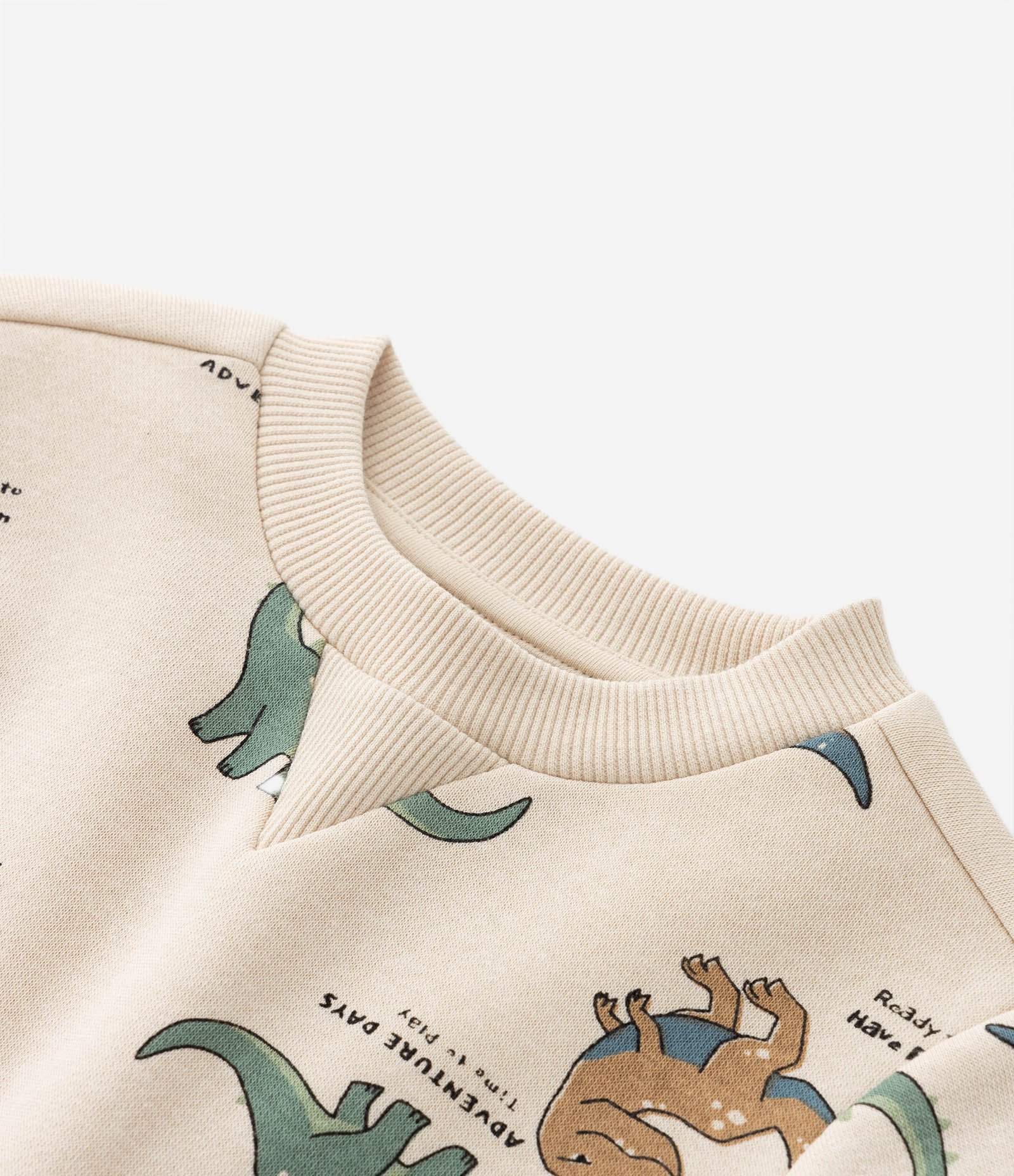 Conjunto Infantil em Algodão com Estampa de Dinos -Tam 1 a 5 Anos Bege/Marrom 5