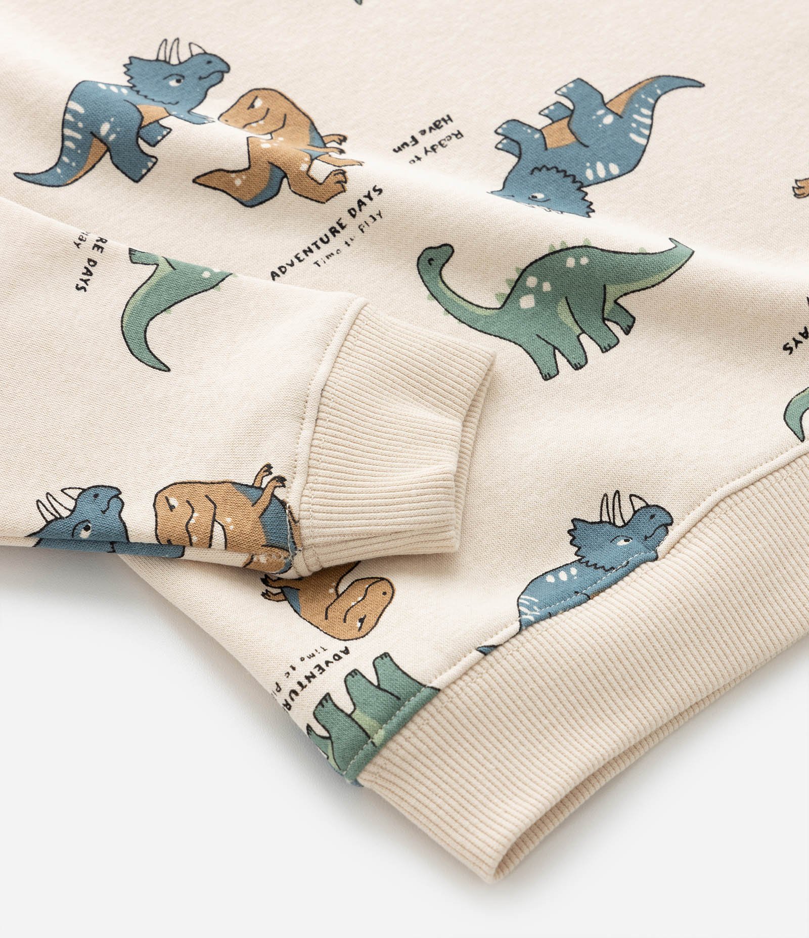 Conjunto Infantil em Algodão com Estampa de Dinos -Tam 1 a 5 Anos Bege/Marrom 6