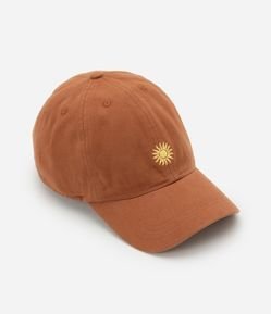 Boné Aba Curva em Sarja com Bordado de Sol