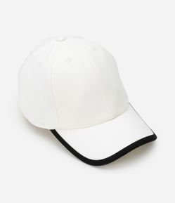 Boné Aba Curva em Sarja com Detalhe Contrastante na Borda