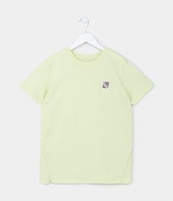 Camiseta Infantil Texturizada com Fenda na Barra - Tam 5 a 14 Anos