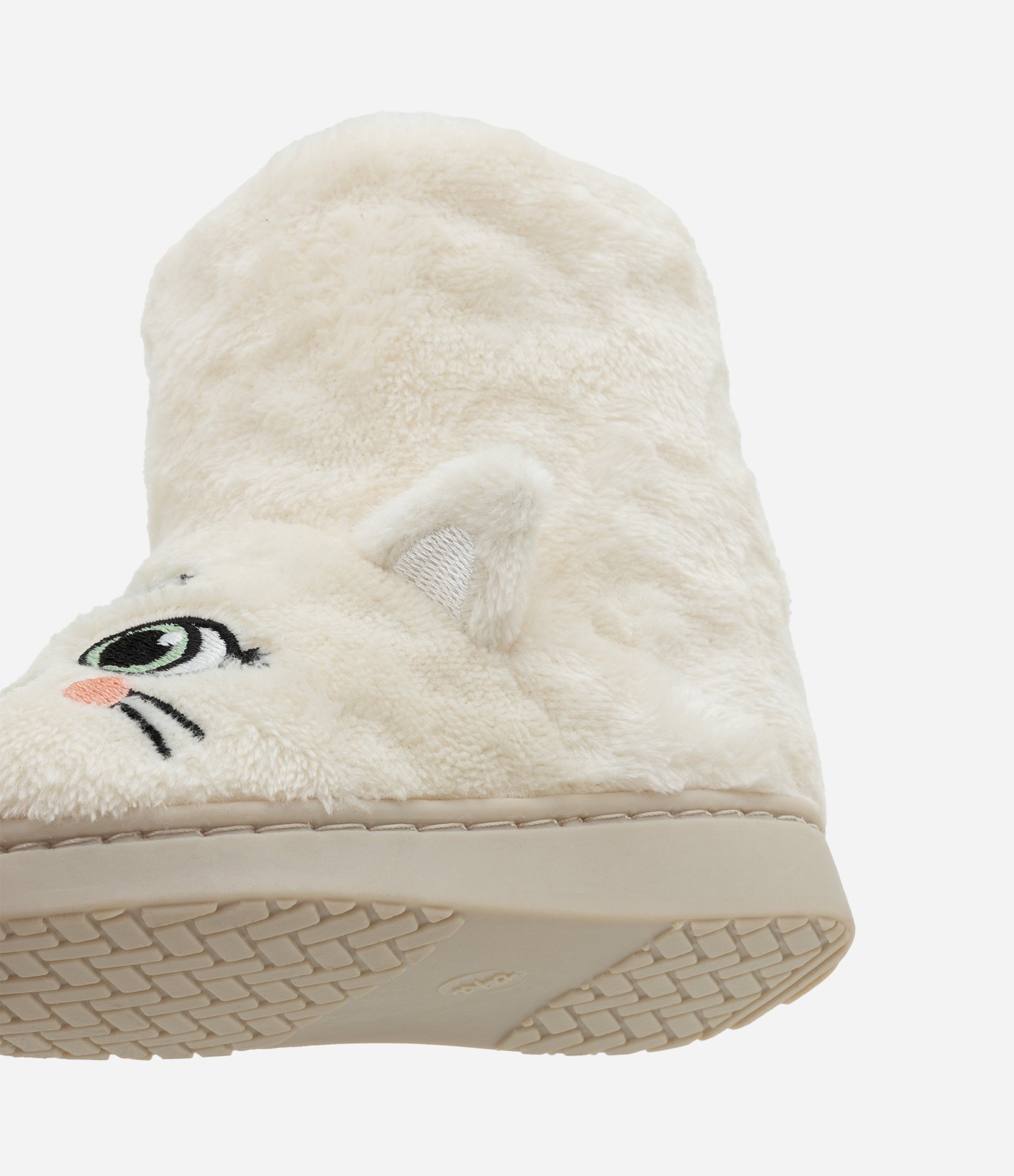 Pantufa Botinha Infantil em Fleece com Bordado de Oncinha - Tam 19 ao 28 Off White 4
