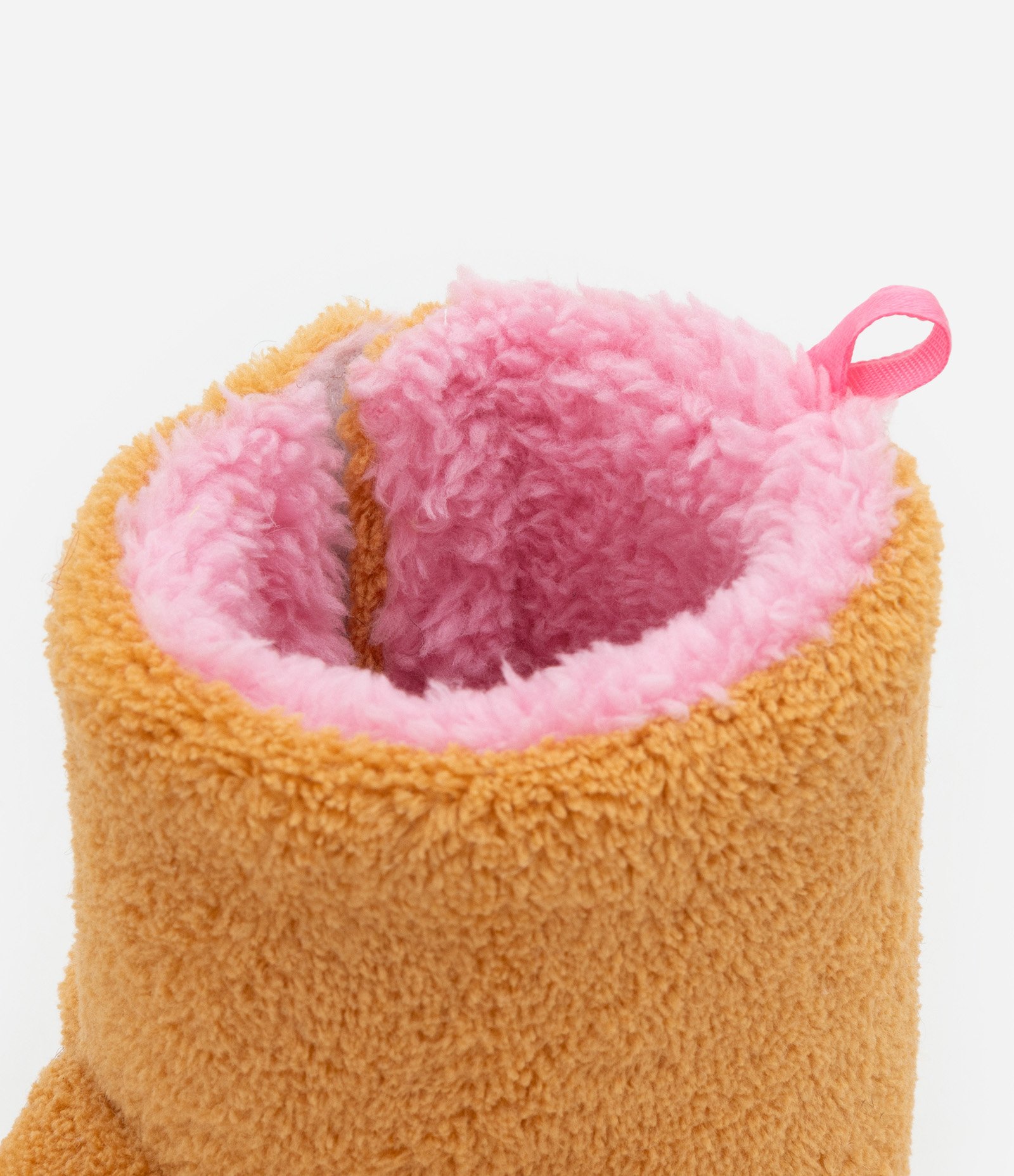 Pantufa Bota Infantil em Fleece com Bordado Raposa - Tam19 a 28 Laranja/Rosa 5