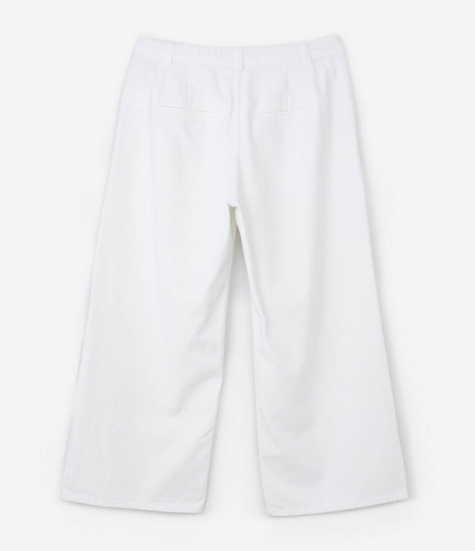 Calça Wide Leg em Sarja com Pregas Curve & Plus Size Branco 7