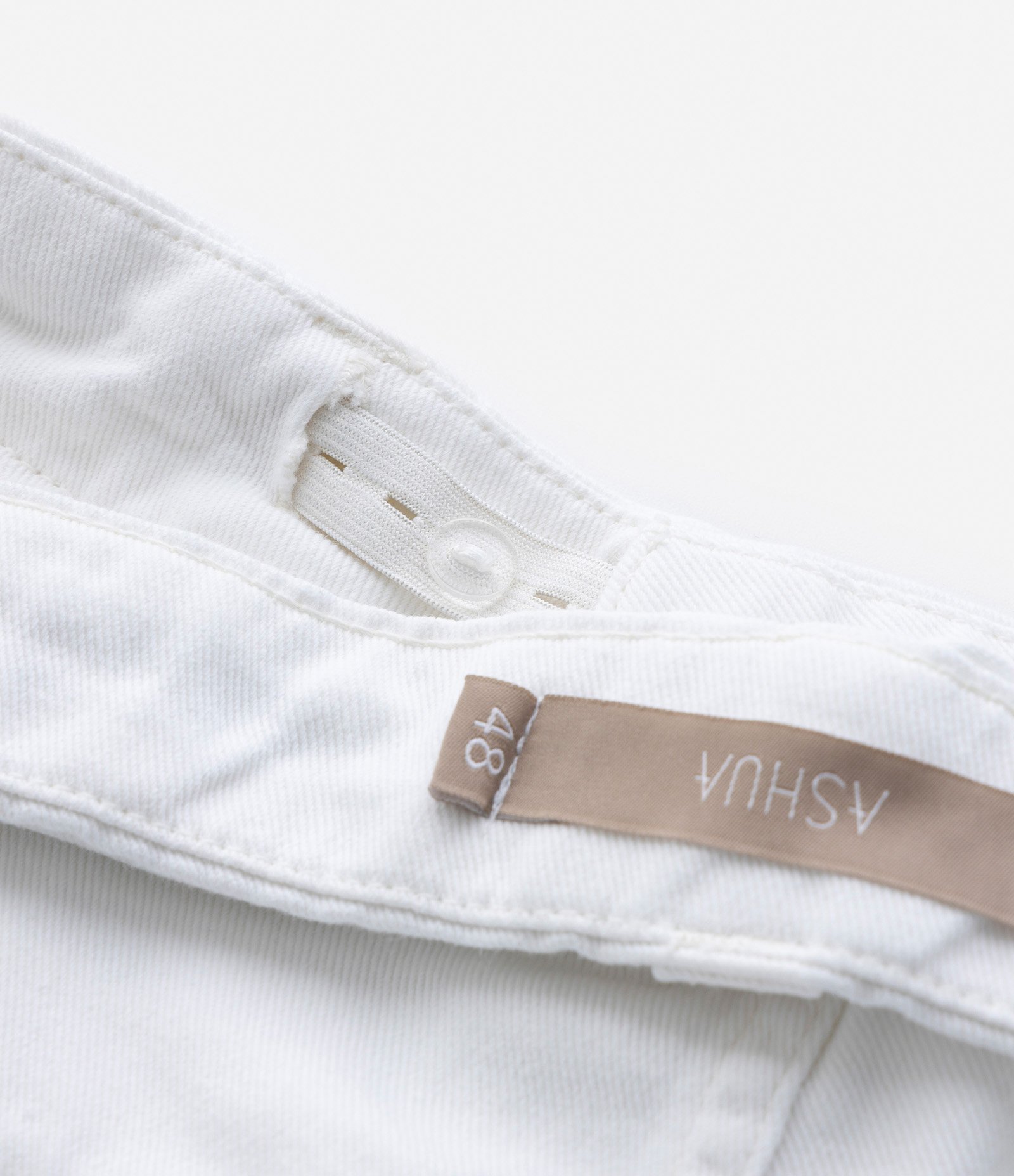 Calça Wide Leg em Sarja com Pregas Curve & Plus Size Branco 9