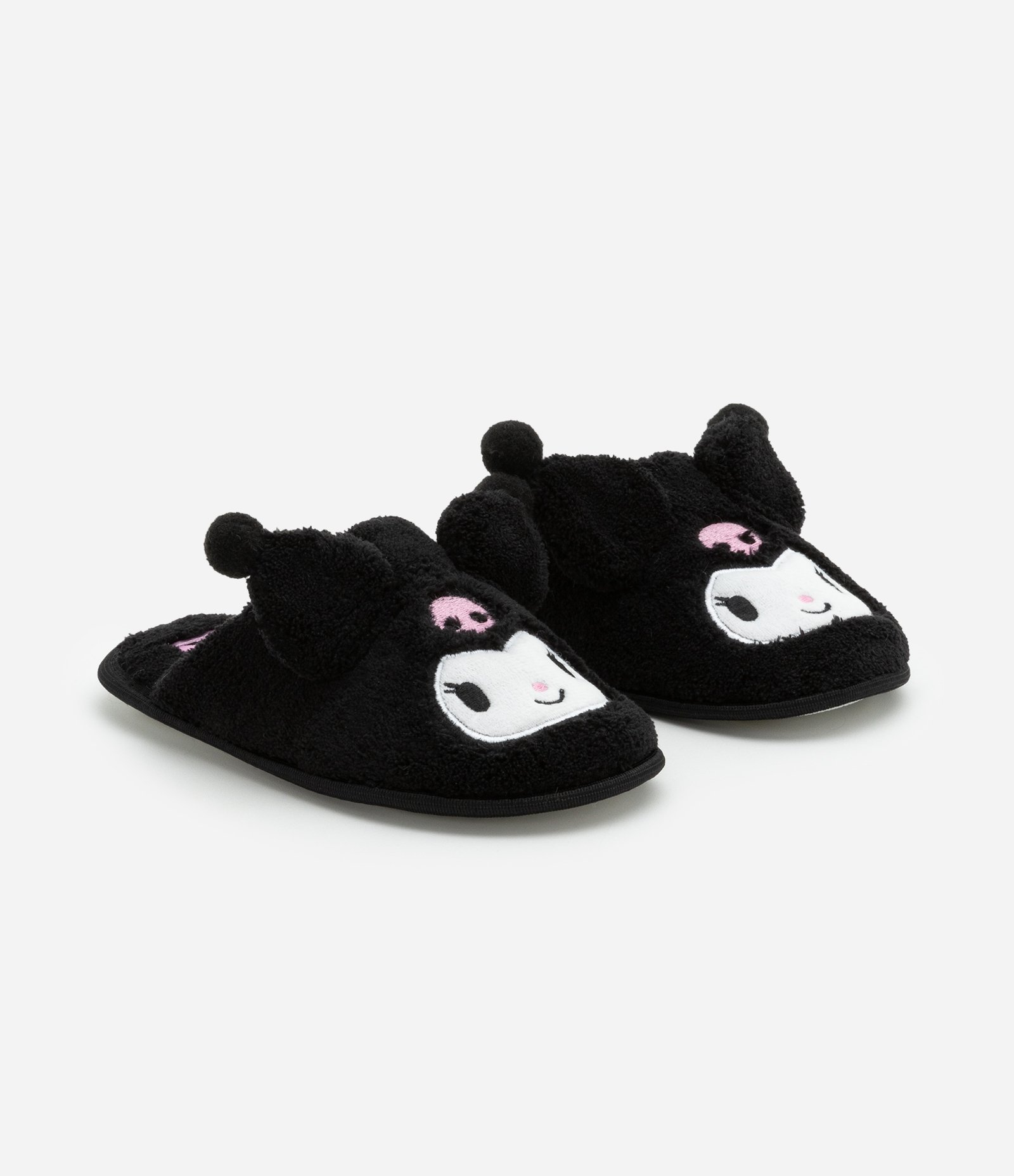 Pantufa Chinelo Infantil com Bordado Kuromi - Tam 29 a 36 Preto 1