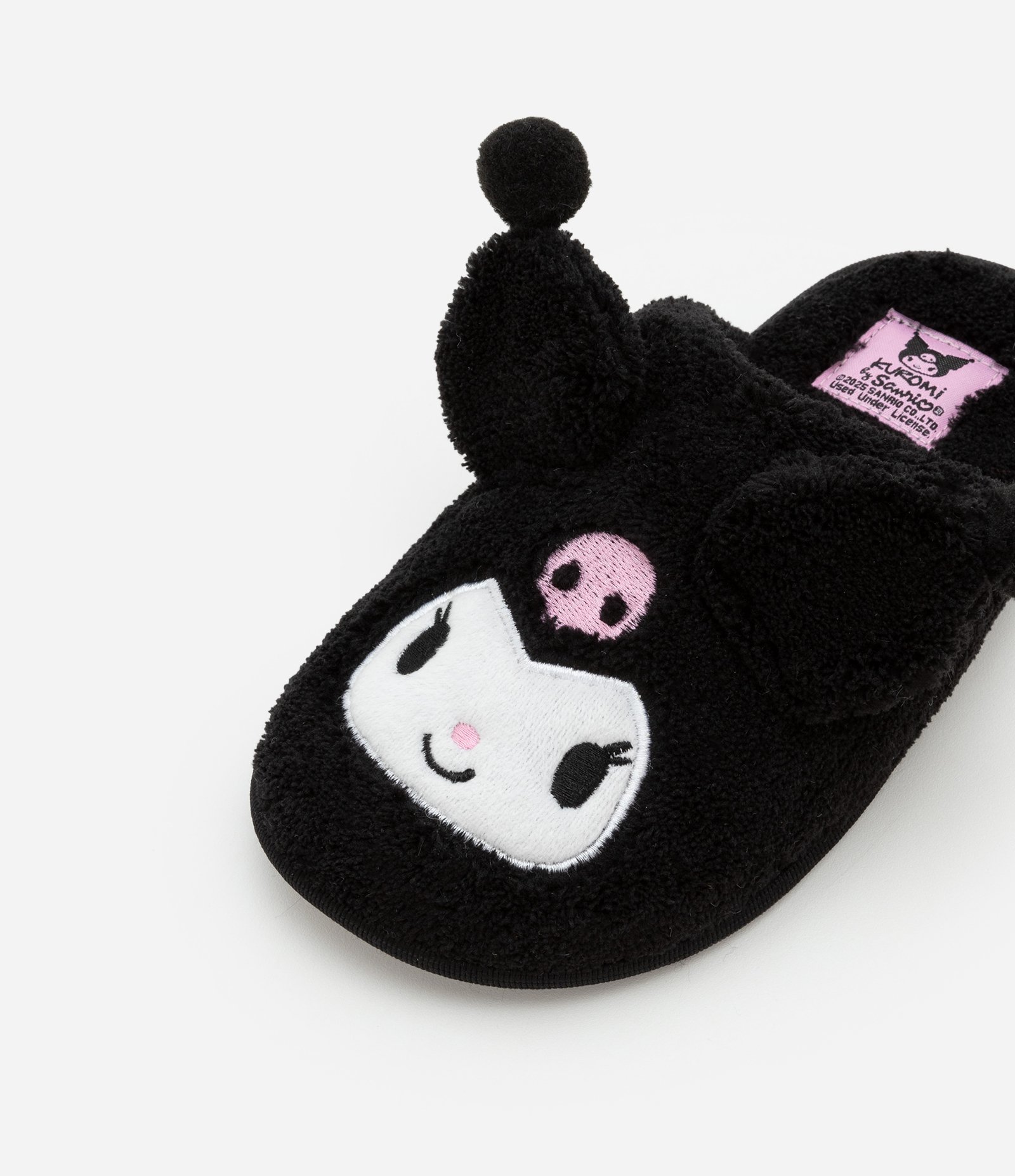 Pantufa Chinelo Infantil com Bordado Kuromi - Tam 29 a 36 Preto 3