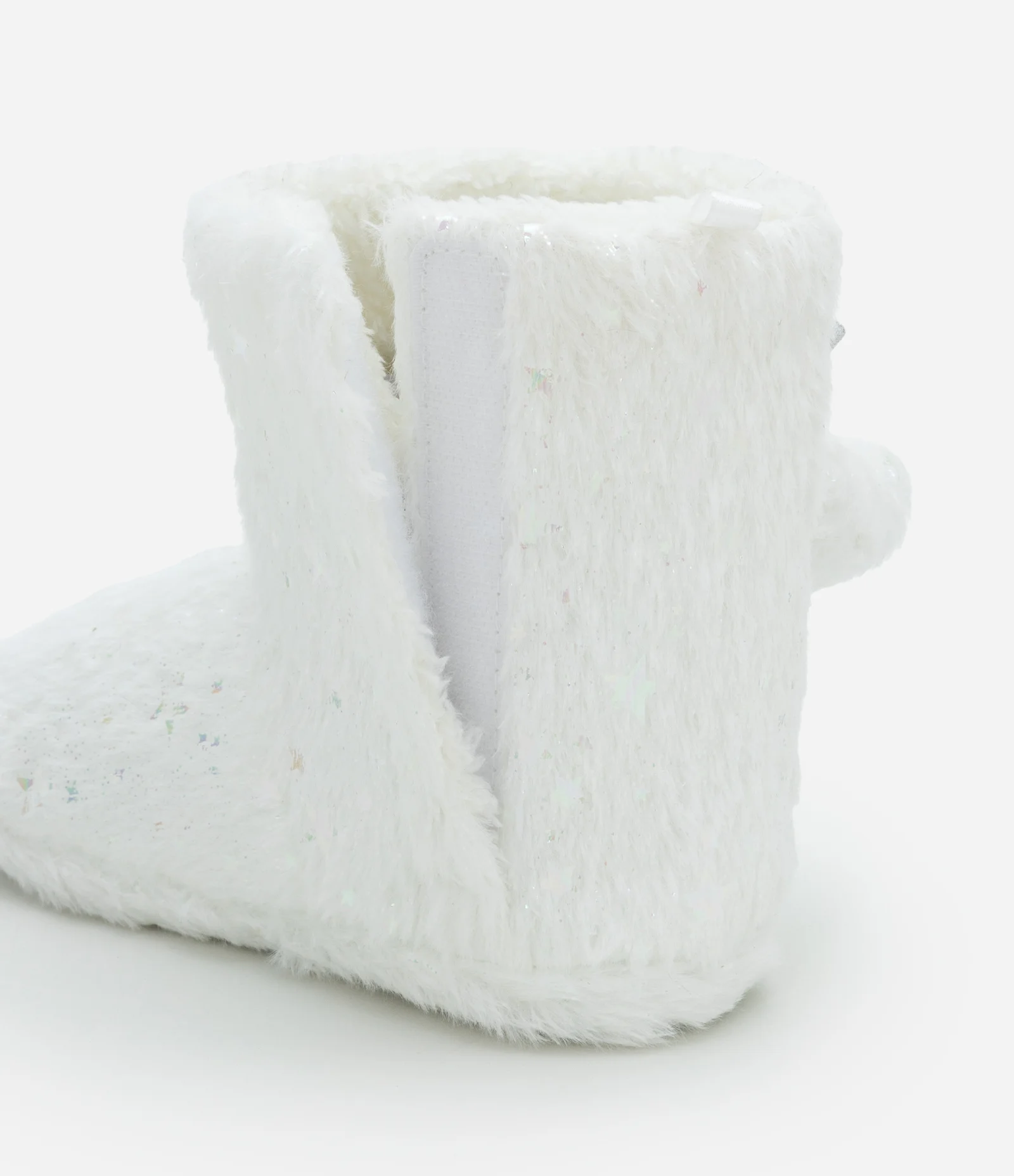 Pantufa Bota Infantil com Pompons e Estrelinhas - Tam 29 a 36 Branco 2