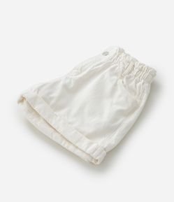 Short Clochard Infantil em Sarja com Barra Dobradinha - Tam 5 a 14 anos