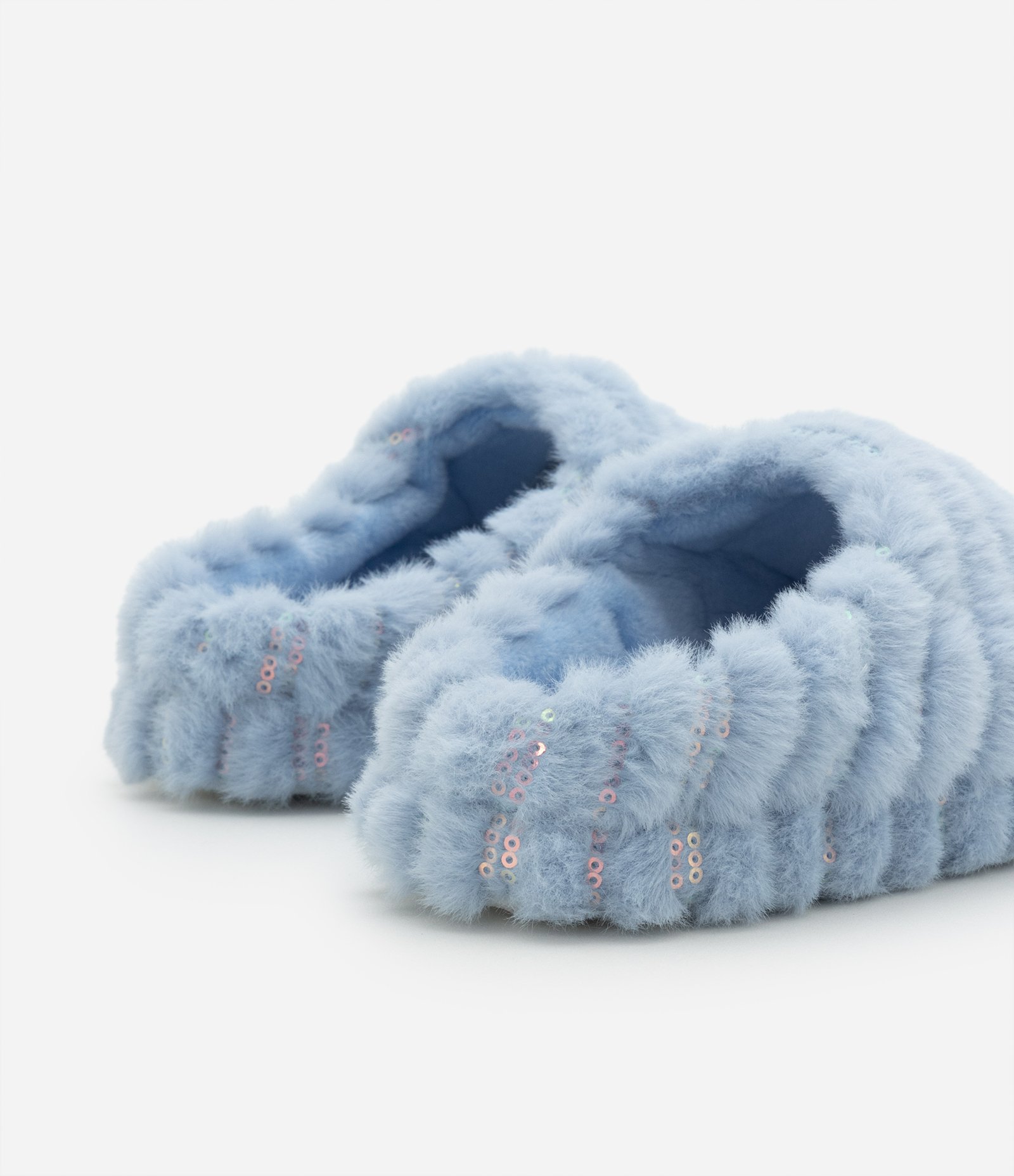 Pantufa Chinelo Infantil com Bordado de Paetês - Tam 29 a 36 Azul 2