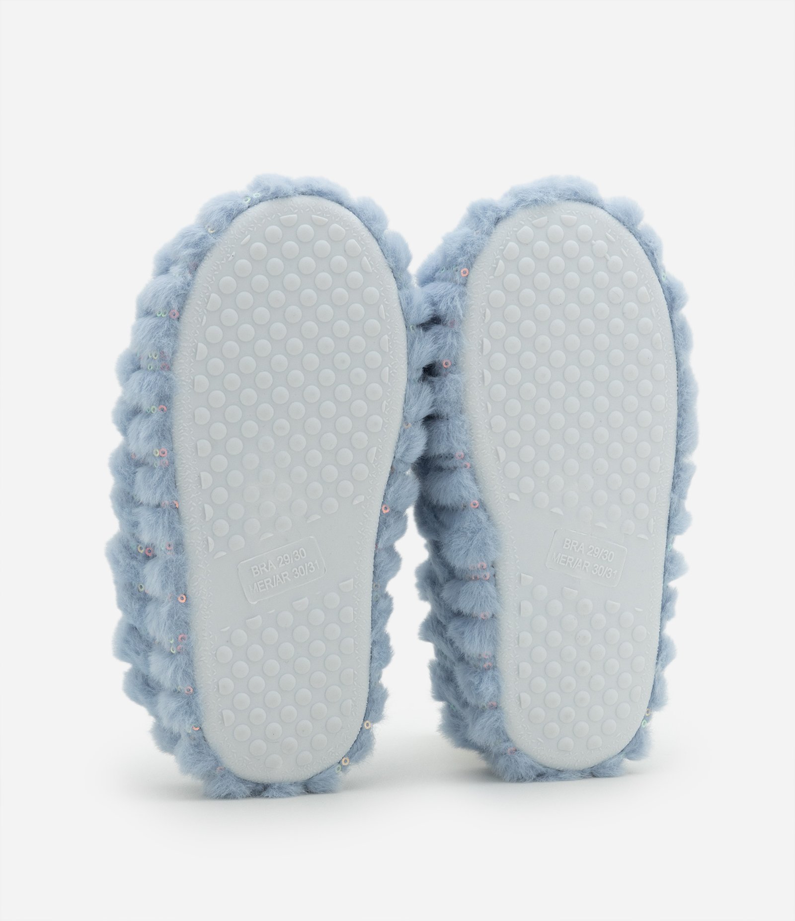 Pantufa Chinelo Infantil com Bordado de Paetês - Tam 29 a 36 Azul 4