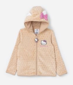 Jaqueta Infantil em Fleece com Orelhinhas e Laço Hello Kitty - Tam 2 a 12 Anos