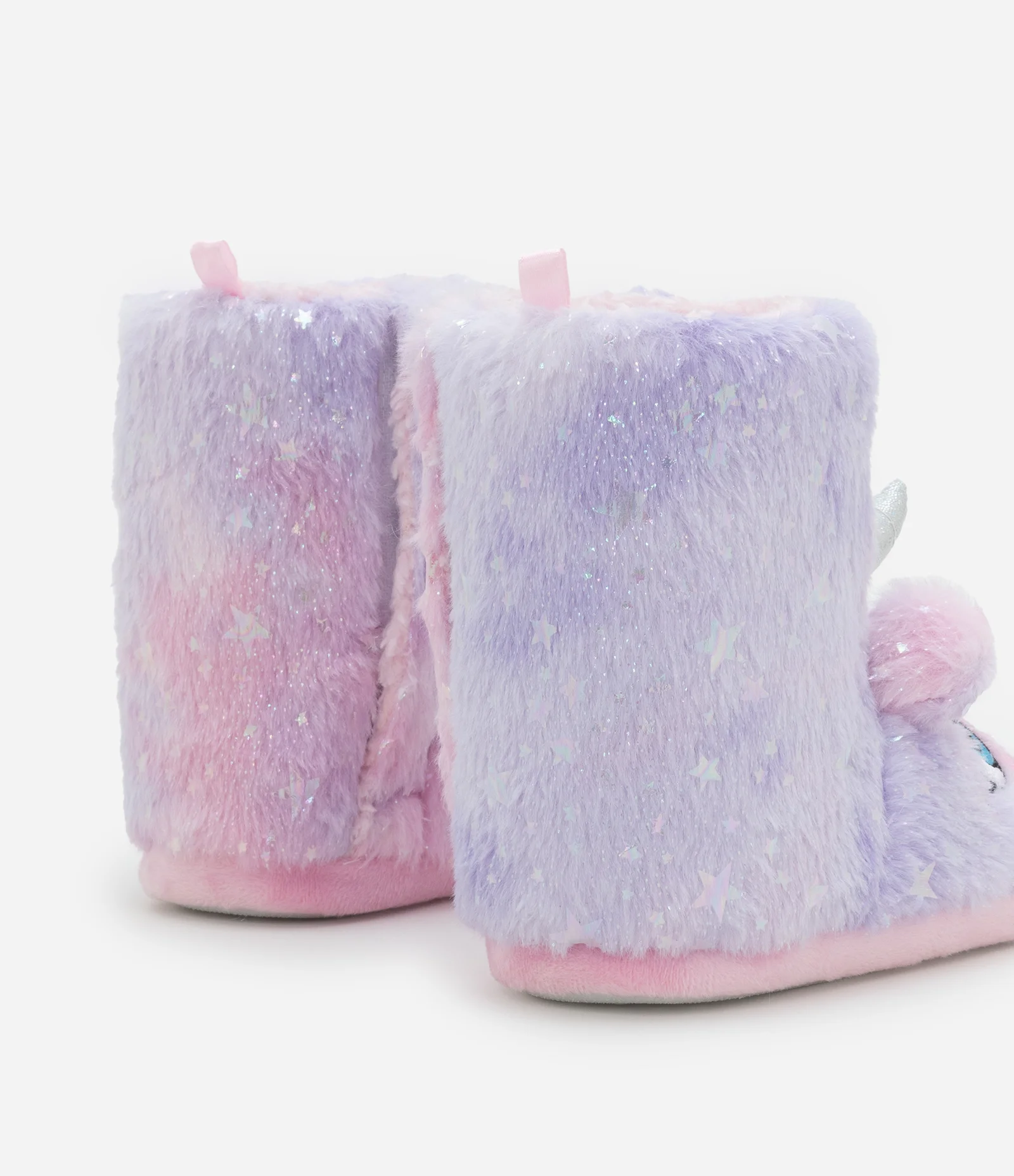 Pantufa Bota Infantil em Fleece com Bordado Unicórnio - Tam 19 a 28 Lilás 2