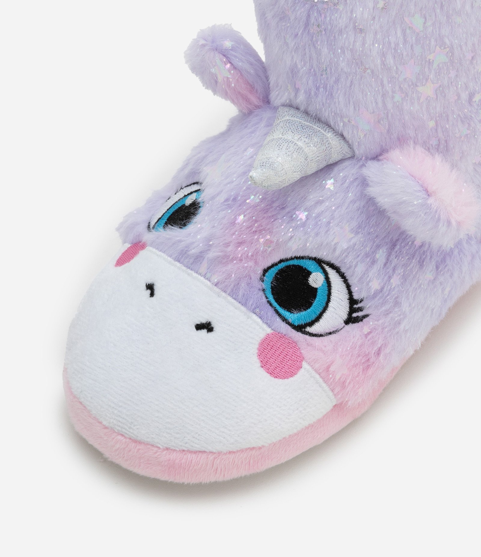 Pantufa Bota Infantil em Fleece com Bordado Unicórnio - Tam 19 a 28 Lilás 3