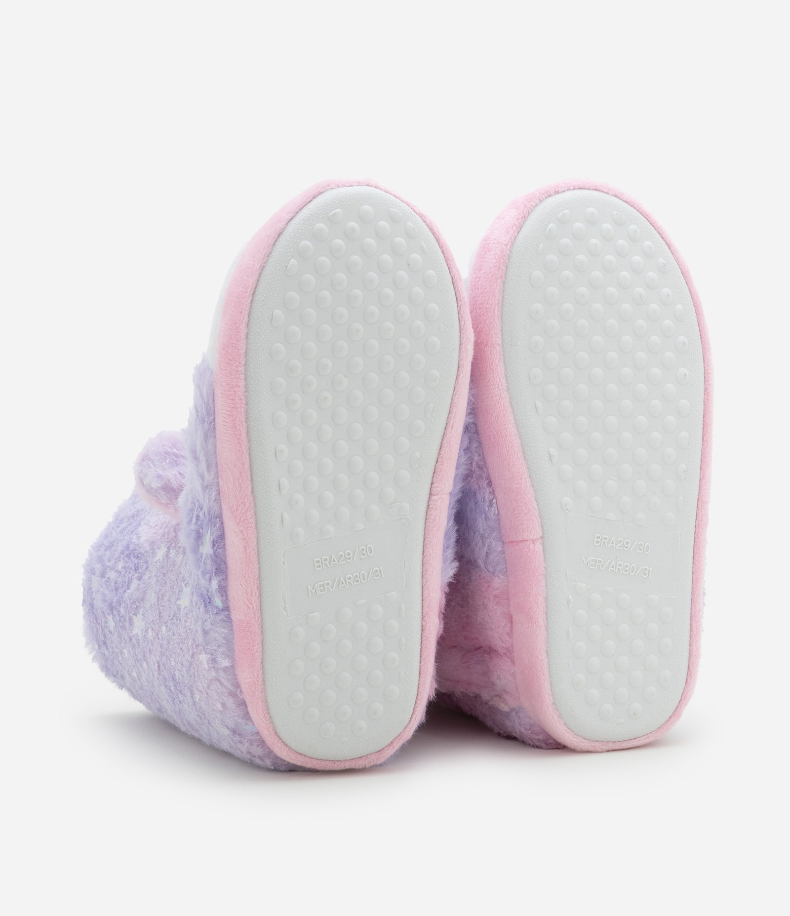 Pantufa Bota Infantil em Fleece com Bordado Unicórnio - Tam 19 a 28 Lilás 5