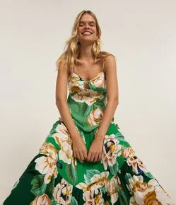 Vestido New Midi em Viscose Floral