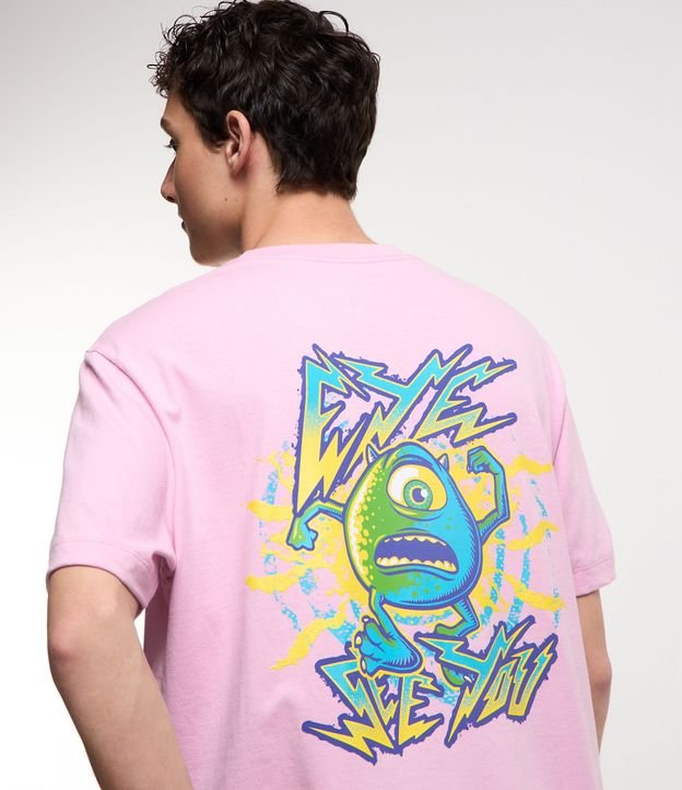 Camiseta Comfort em Algodão com Estampa Monstros SA