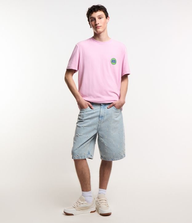 Camiseta Comfort em Algodão com Estampa Monstros SA
