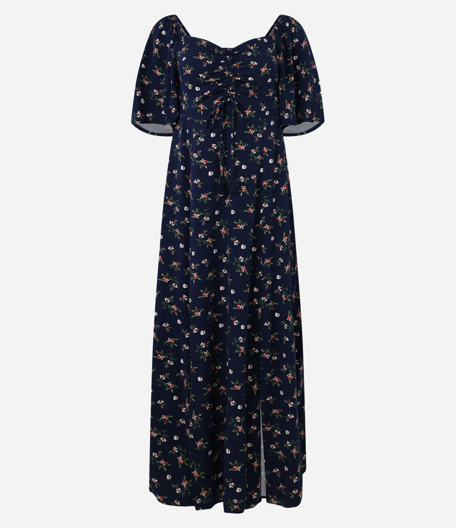 Vestido New Midi em Viscose com Florzinhas Azul 5