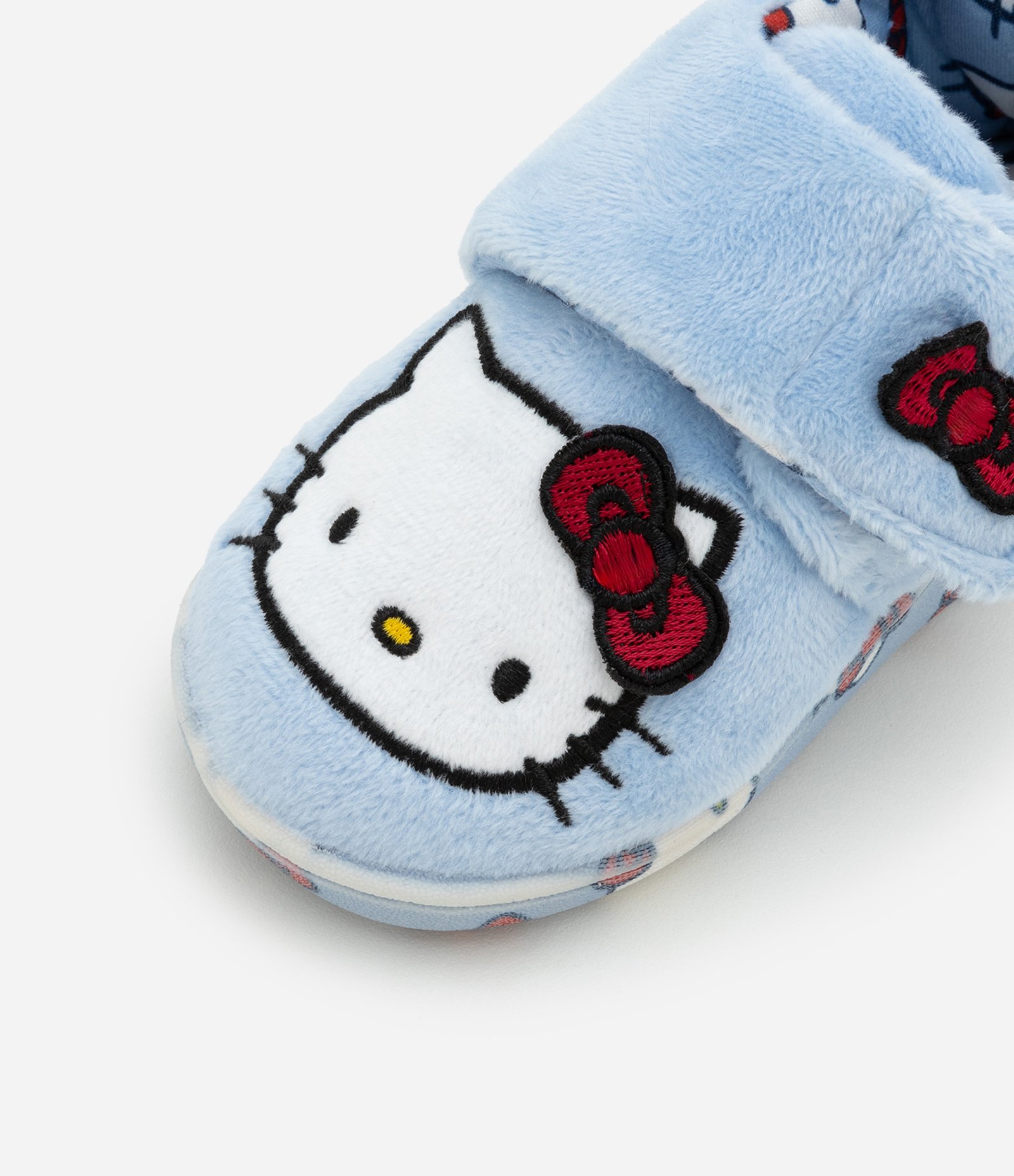 Pantufa Infantil com Bordado Hello Kitty e Pompom - Tam 19 a 28 Azul 4