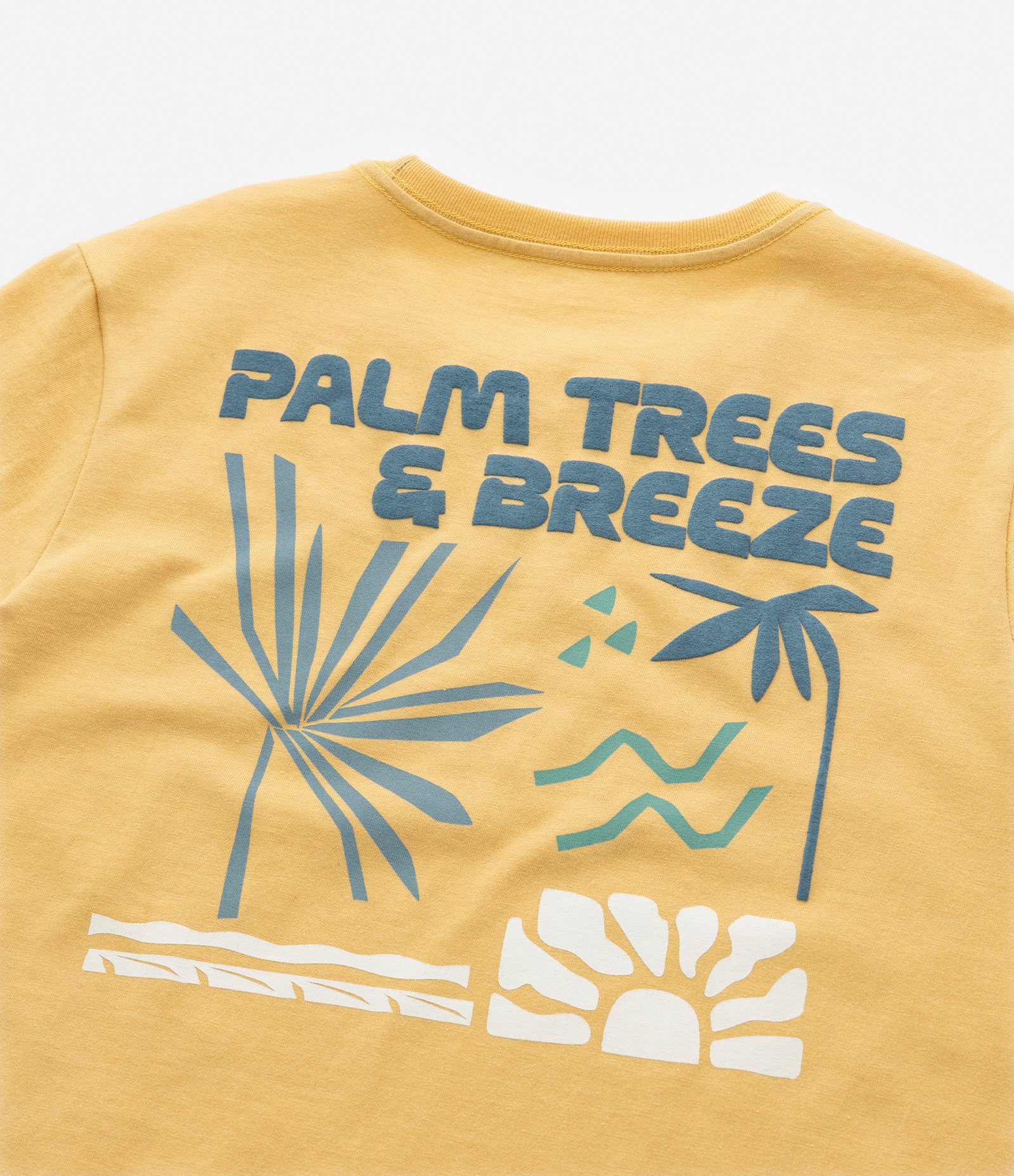 Camiseta Infantil em Algodão com Estampa Coqueiros - Tam 5 a 14 Anos Amarelo 6