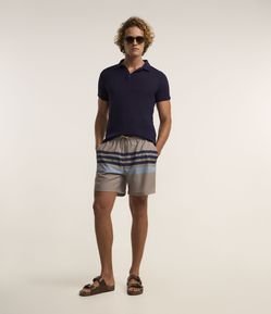 Bermuda Boardshort em Microfibra com Listras