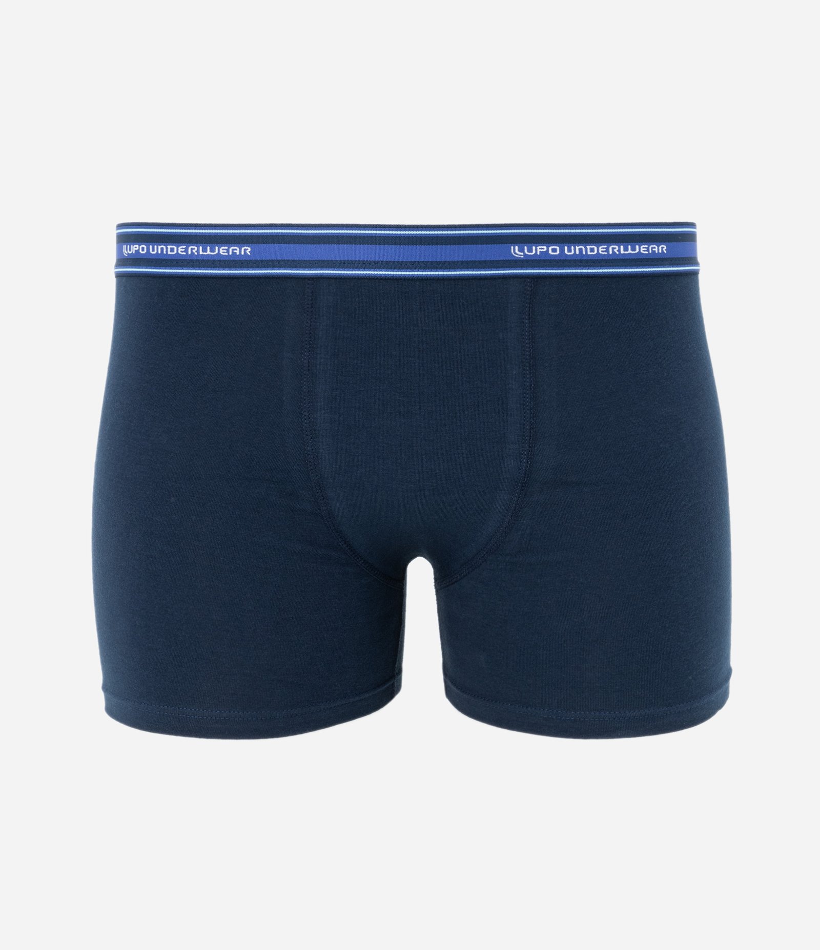 Kit 02 Cuecas Boxer em Algodão com Cós Elástico Lupo Preto/Azul 2