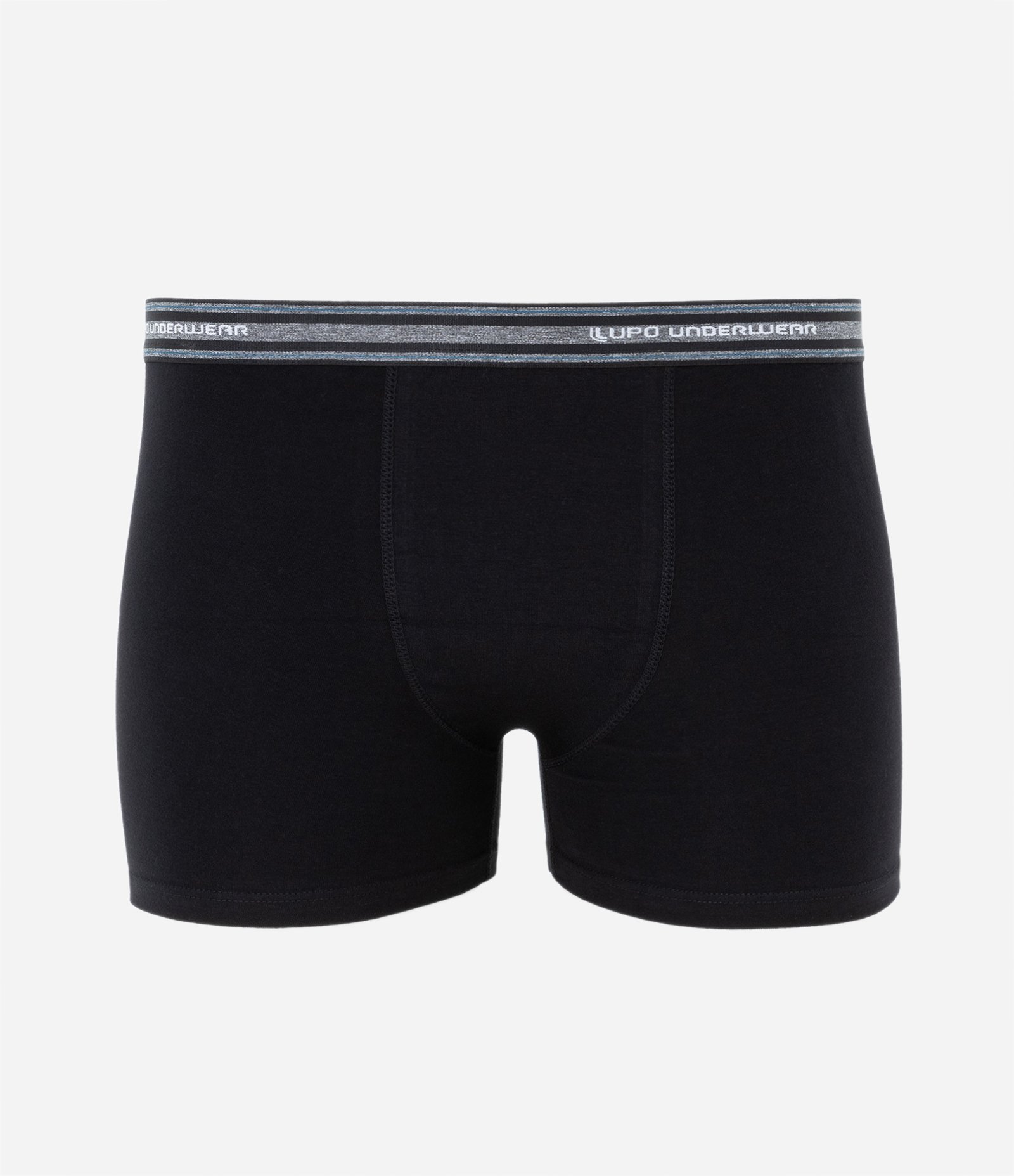 Kit 02 Cuecas Boxer em Algodão com Cós Elástico Lupo Preto/Azul 3