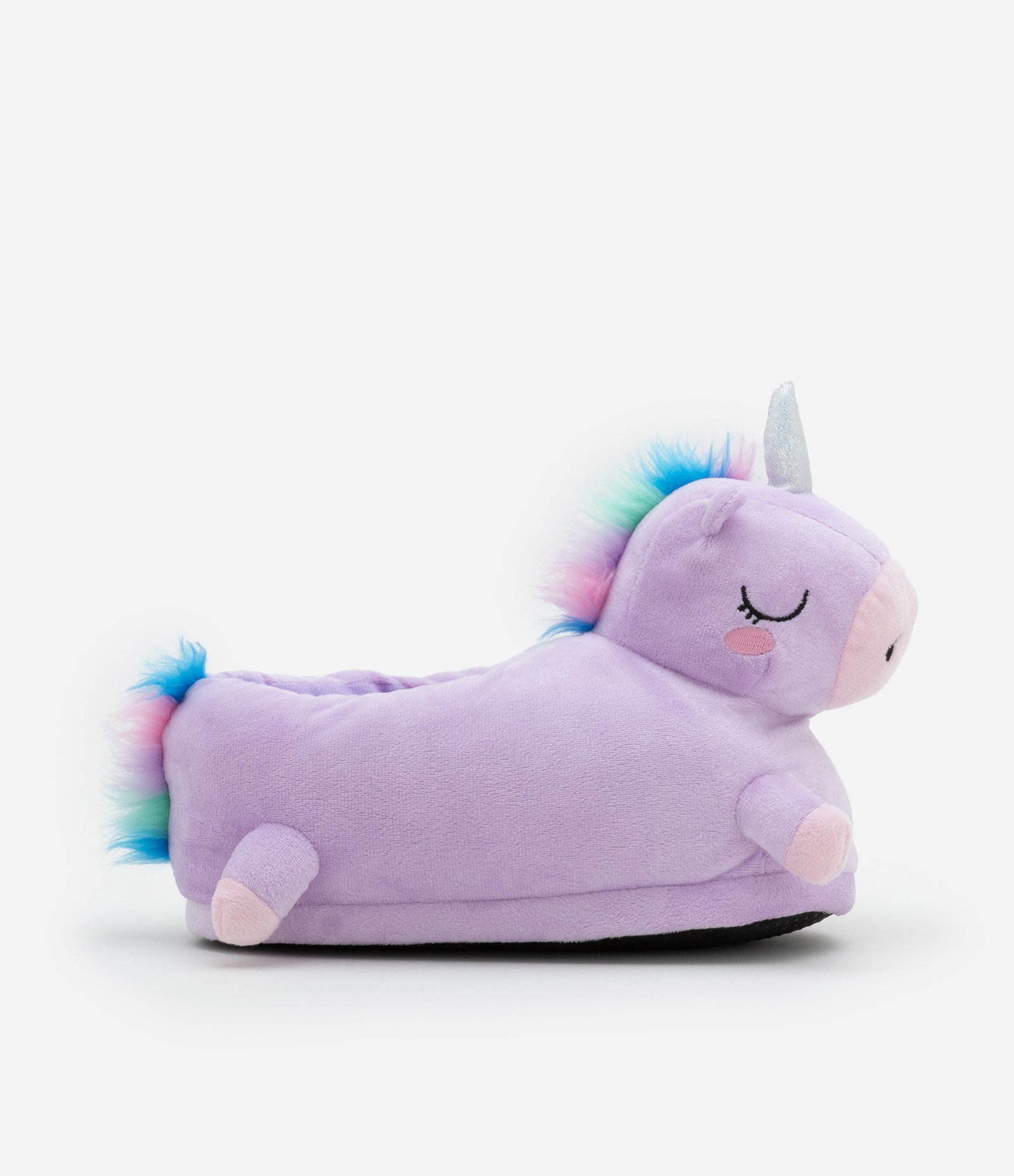 Pantufa Infantil Fechada em Fleece com Bordado Unicórnio - Tam 29 a 36 Lilás 6