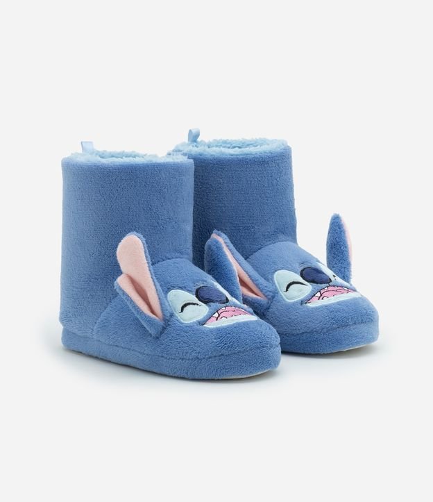 Pantufa Bota Infantil com Bordado do Stitch - Tam 29 a 36