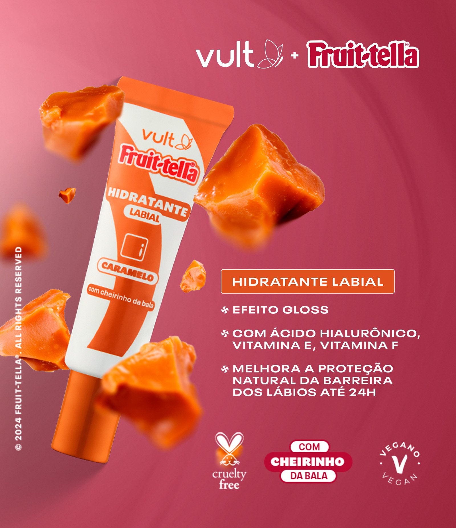 Hidratante Labial Caramelo Coleção Fruittella Vult 8ml 4