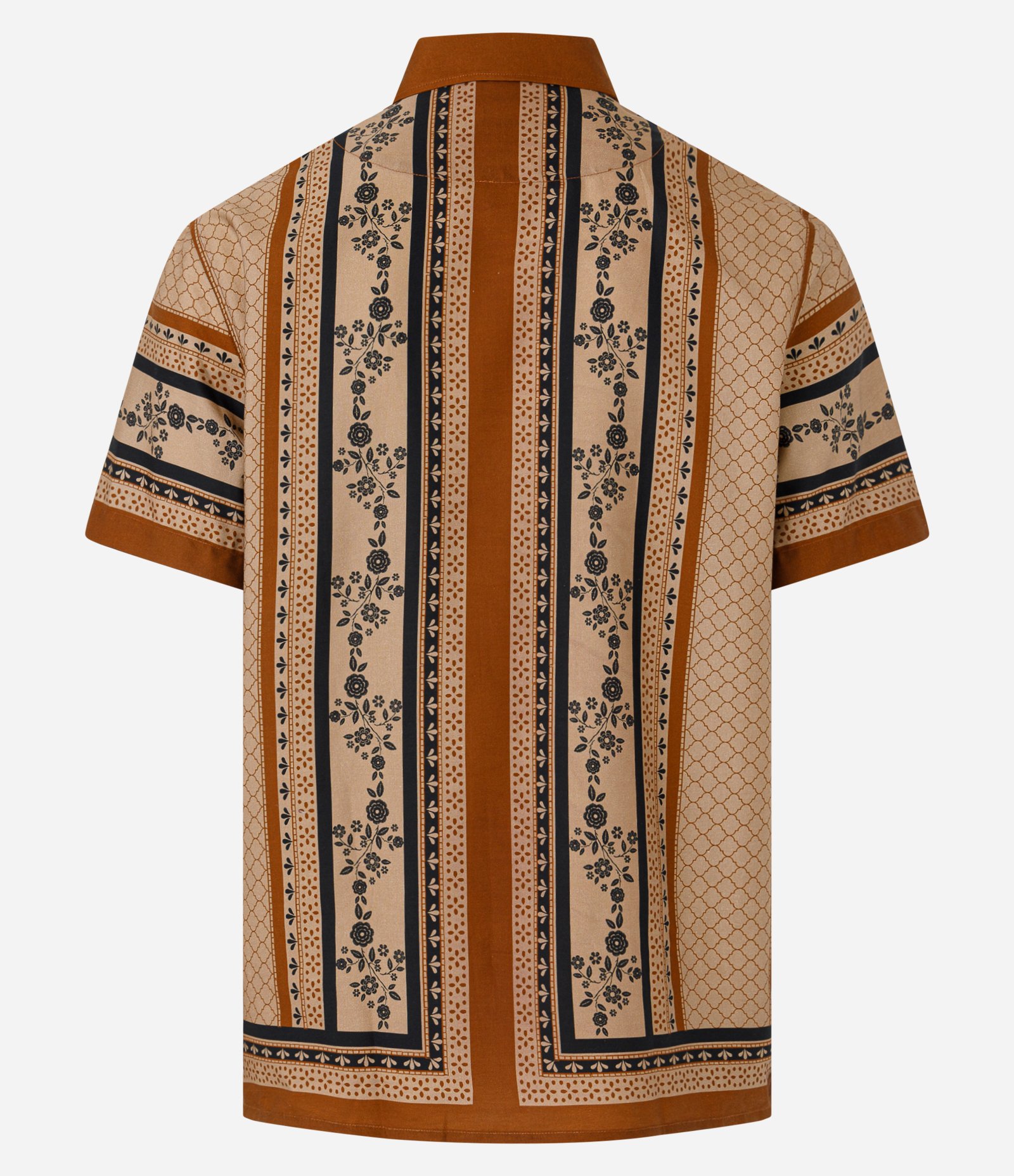 Camisa Regular em Flamê com Estampa de Lenço Marrom 8