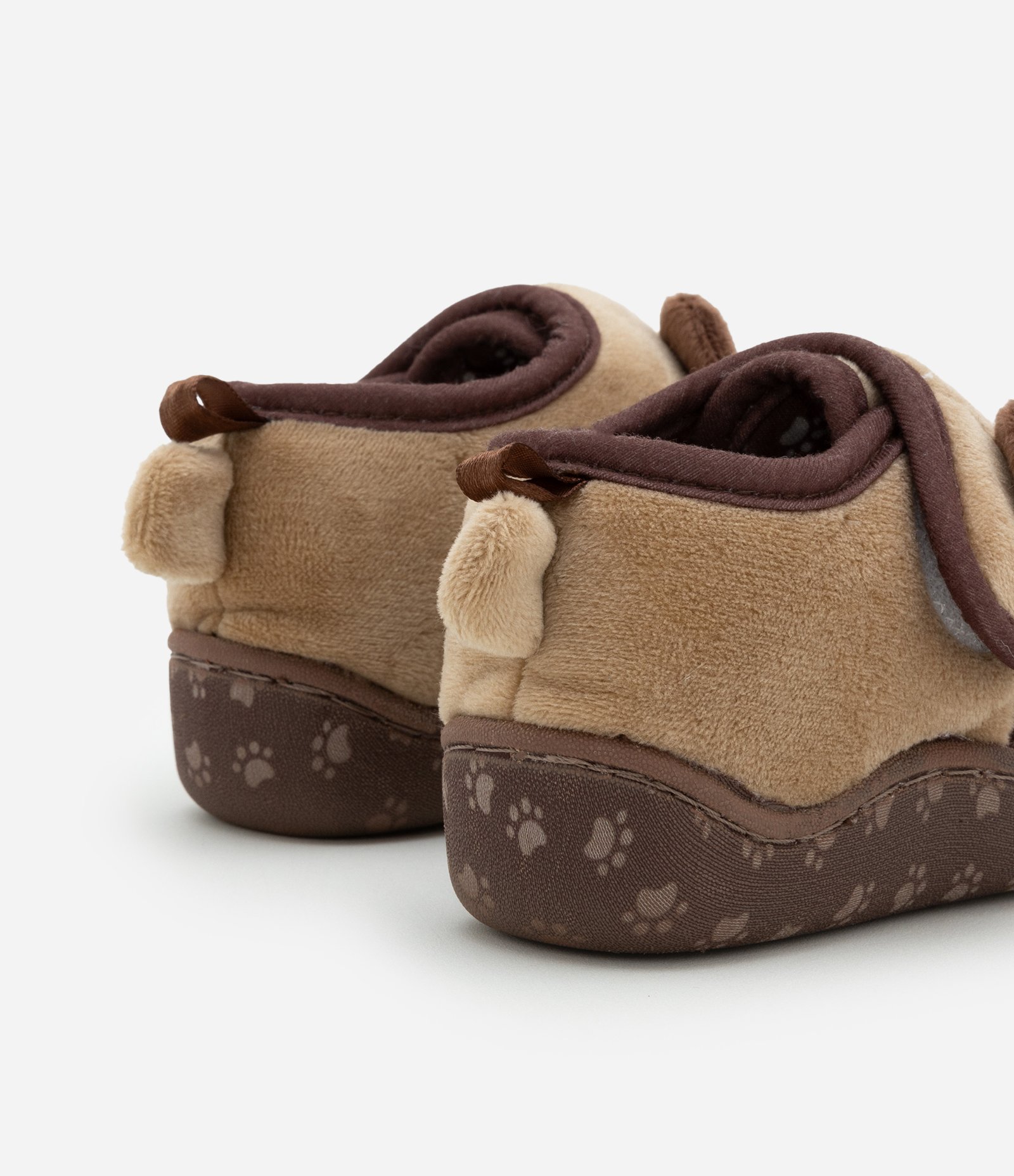 Pantufa Fechado Infantil com Bordado de Ursinho - Tam 19 a 28 Marrom 2