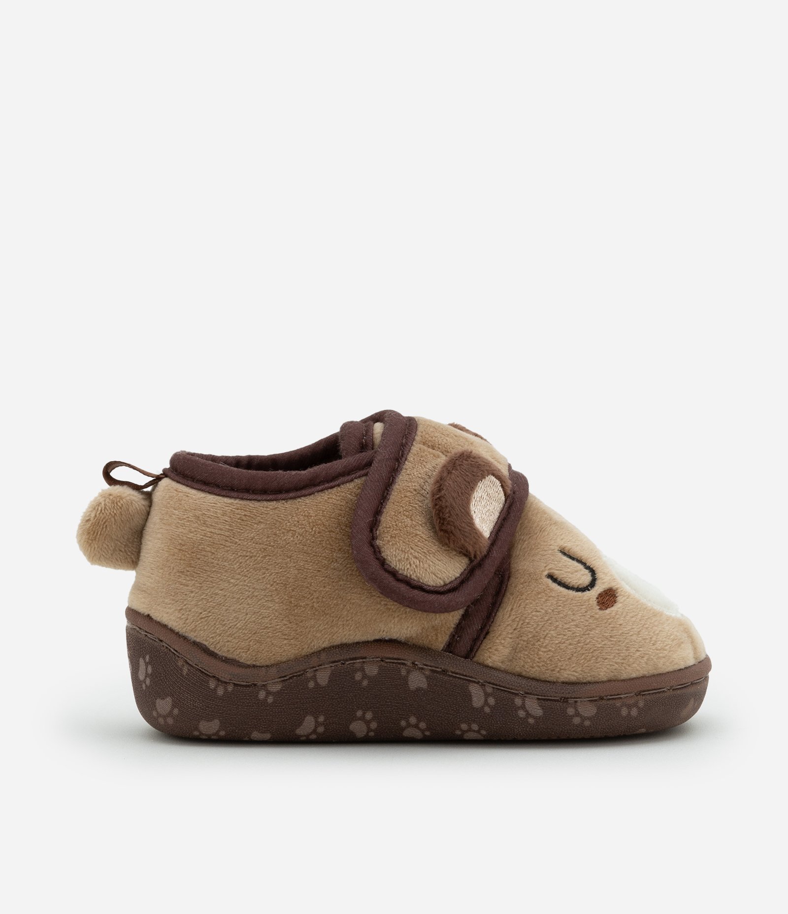 Pantufa Fechado Infantil com Bordado de Ursinho - Tam 19 a 28 Marrom 6