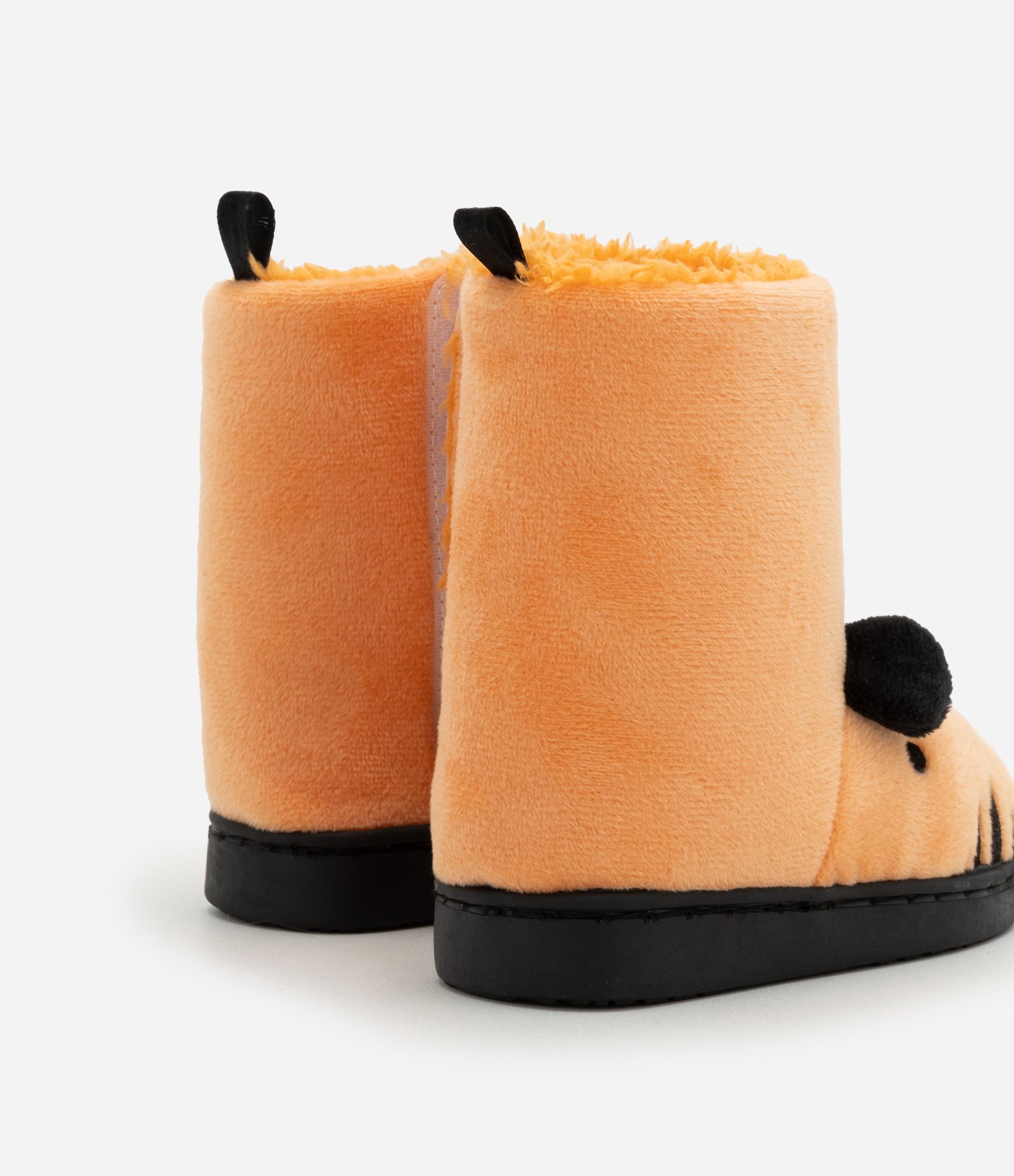 Pantufa Bota Infantil em Fleece com Bordado Tigrinho - Tam 19 a 28 Laranja 2