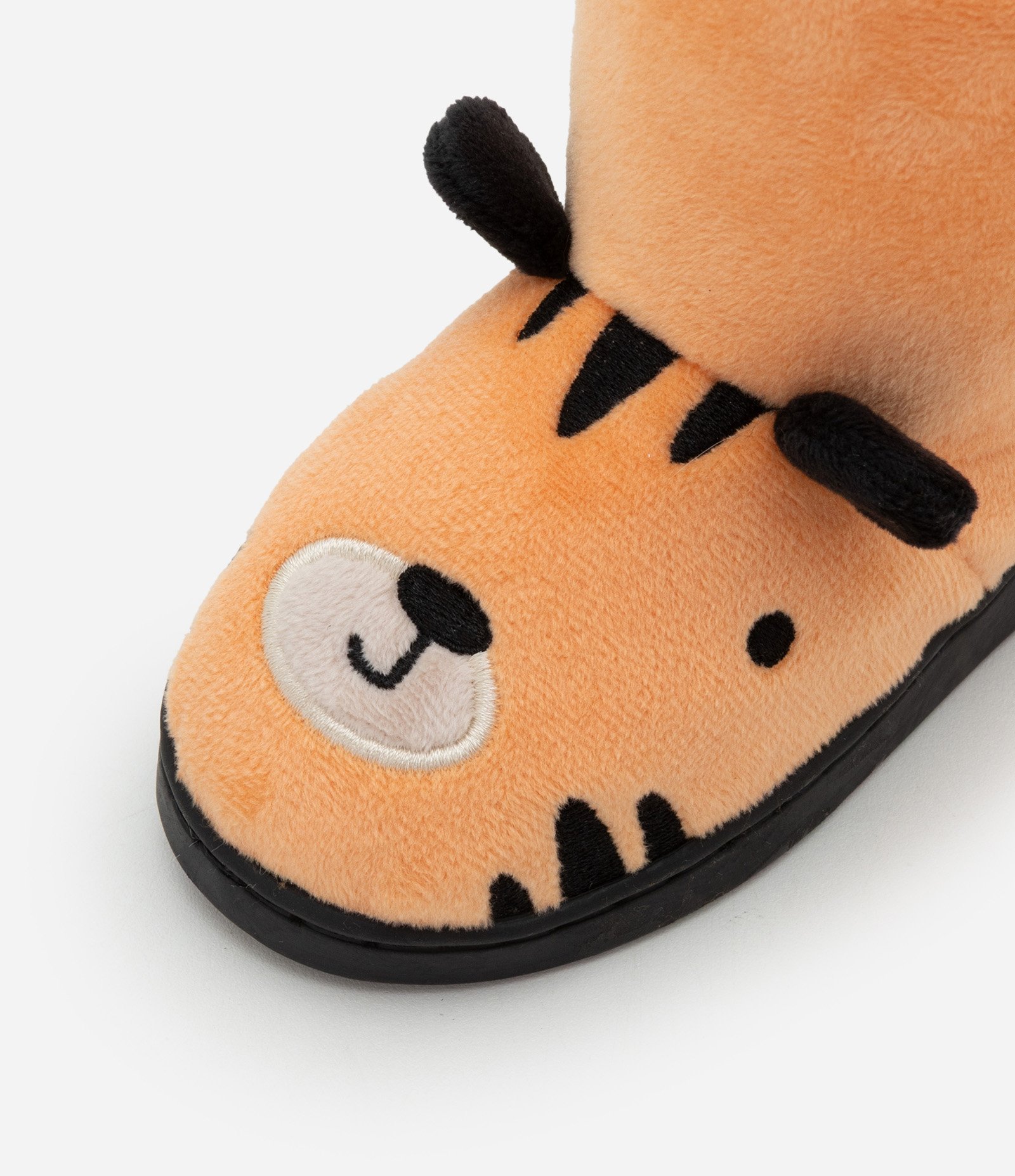 Pantufa Bota Infantil em Fleece com Bordado Tigrinho - Tam 19 a 28 Laranja 4