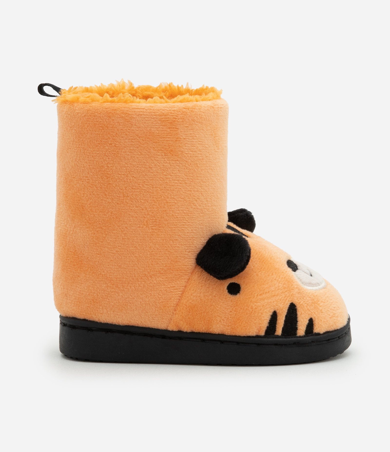 Pantufa Bota Infantil em Fleece com Bordado Tigrinho - Tam 19 a 28 Laranja 6