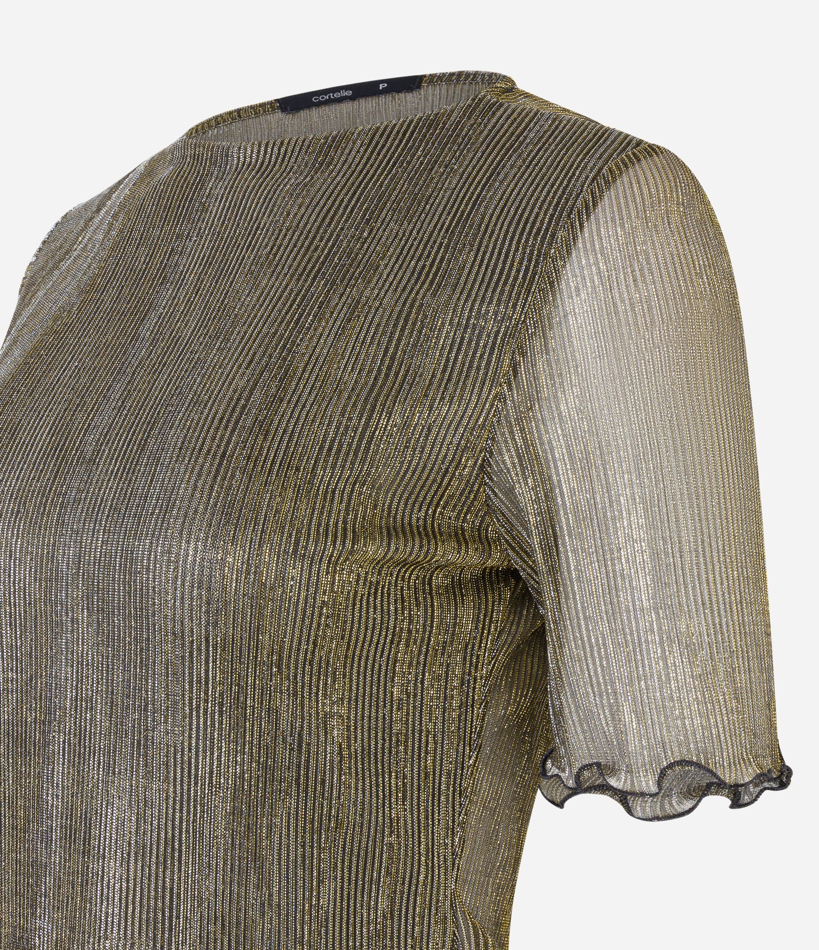 Blusa com Fio Metalizado e Frufrus Dourado 7