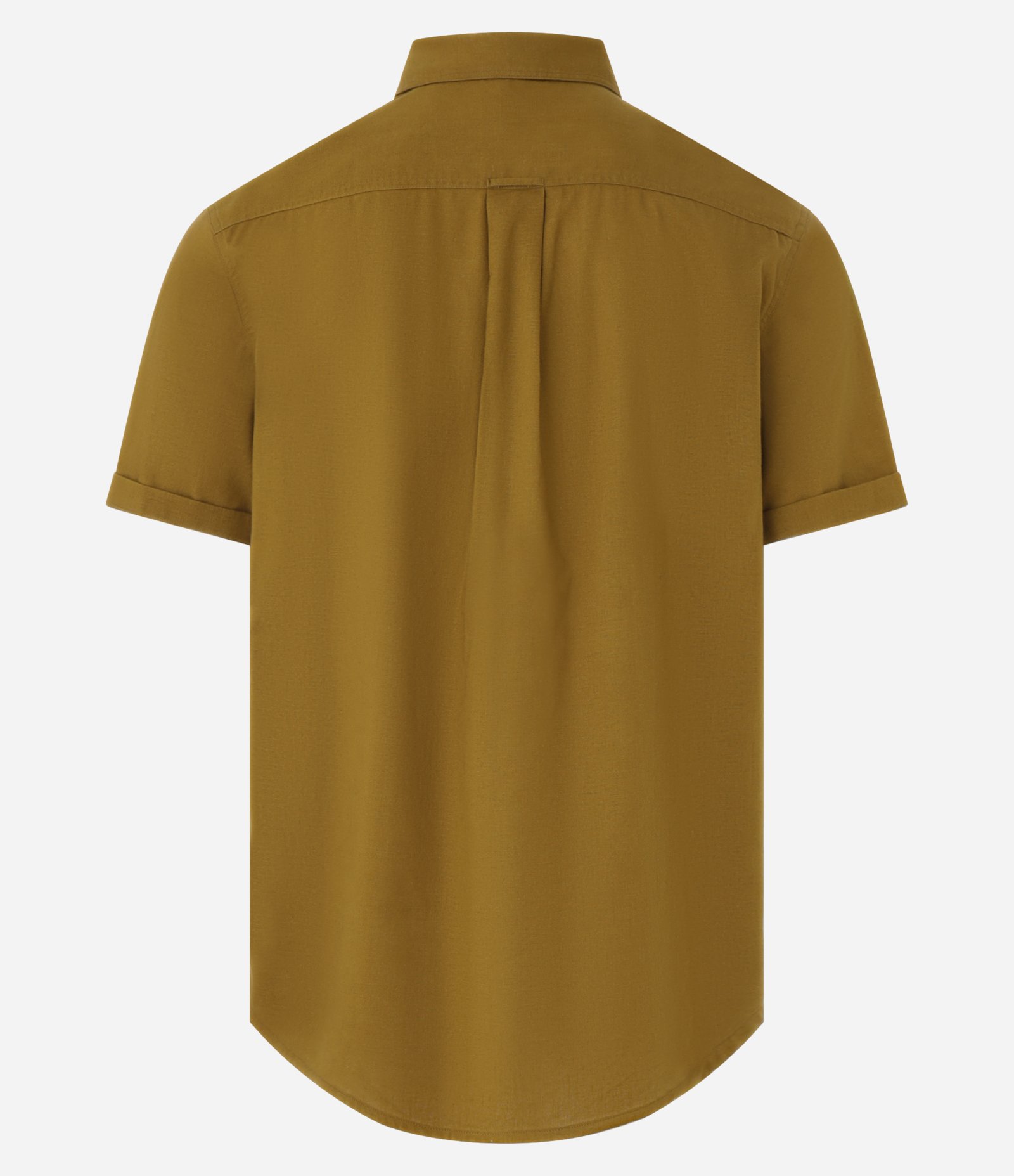 Camisa Comfort em Linho com Bolso e Dobra na Manga Amarelo 2