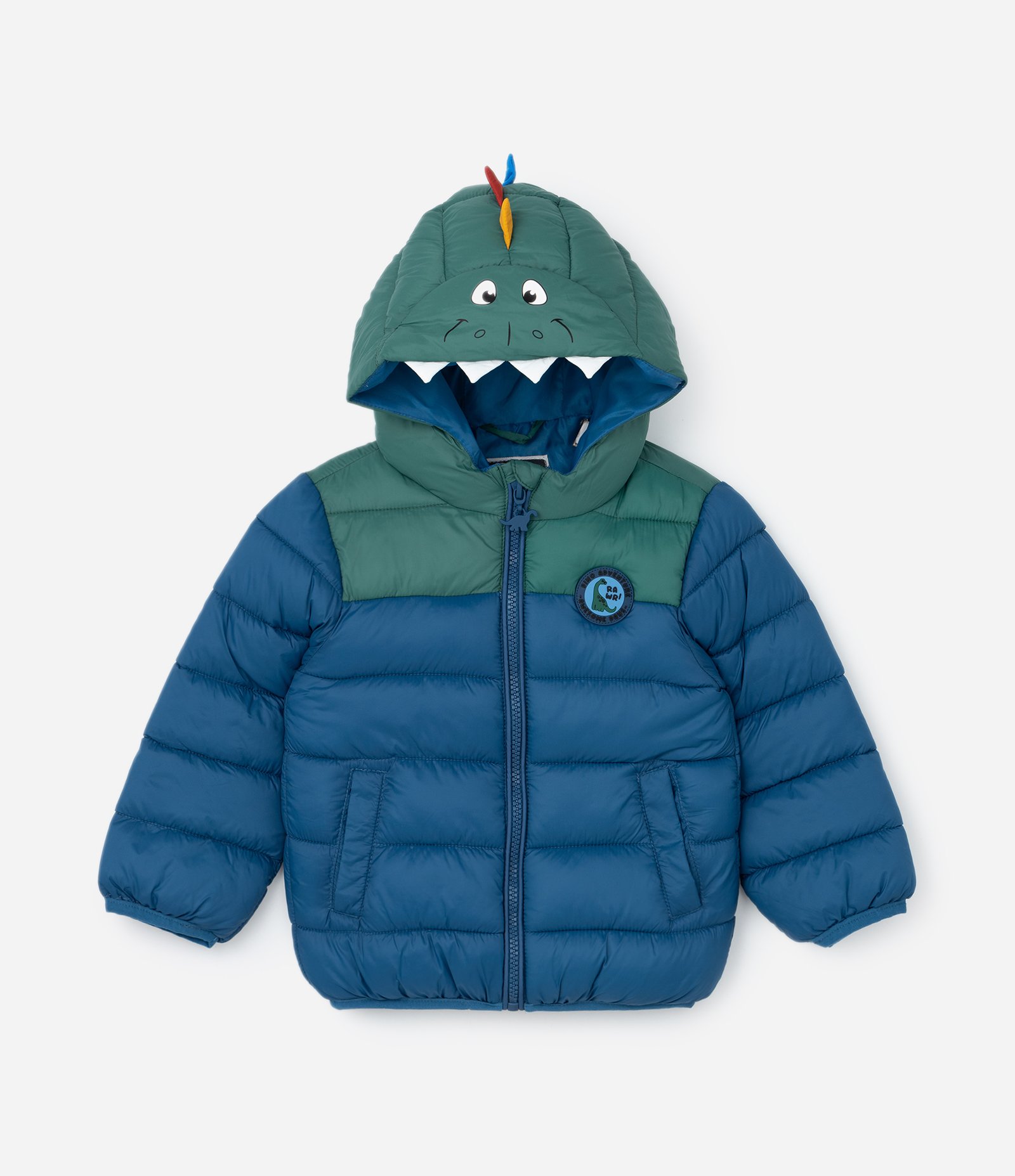 Jaqueta Infantil com Estampa Interativa de Dino - Tam 1 a 5 Anos Azul/Verde 1